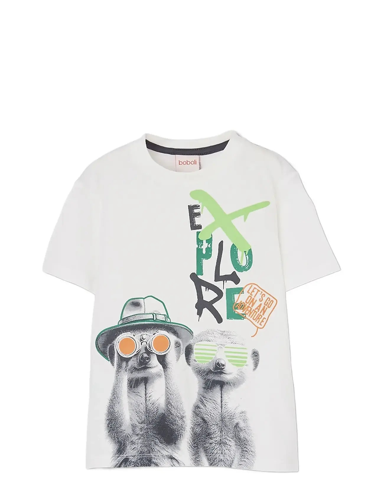 Boboli Knit T-Shirt For Boy -Bci, 86, White, T-Shirts > Kortærmede, Børn