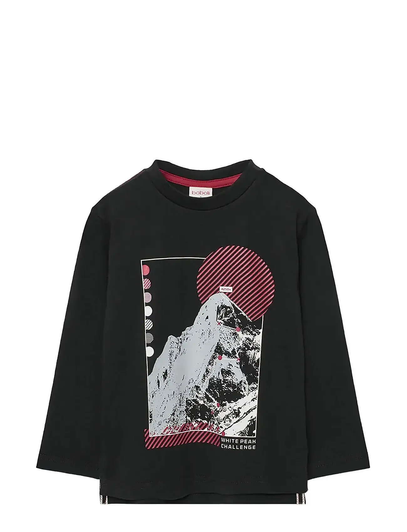 Boboli Knit T-Shirt, 122, Black, T-Shirts > Langærmede T-shirts, Børn