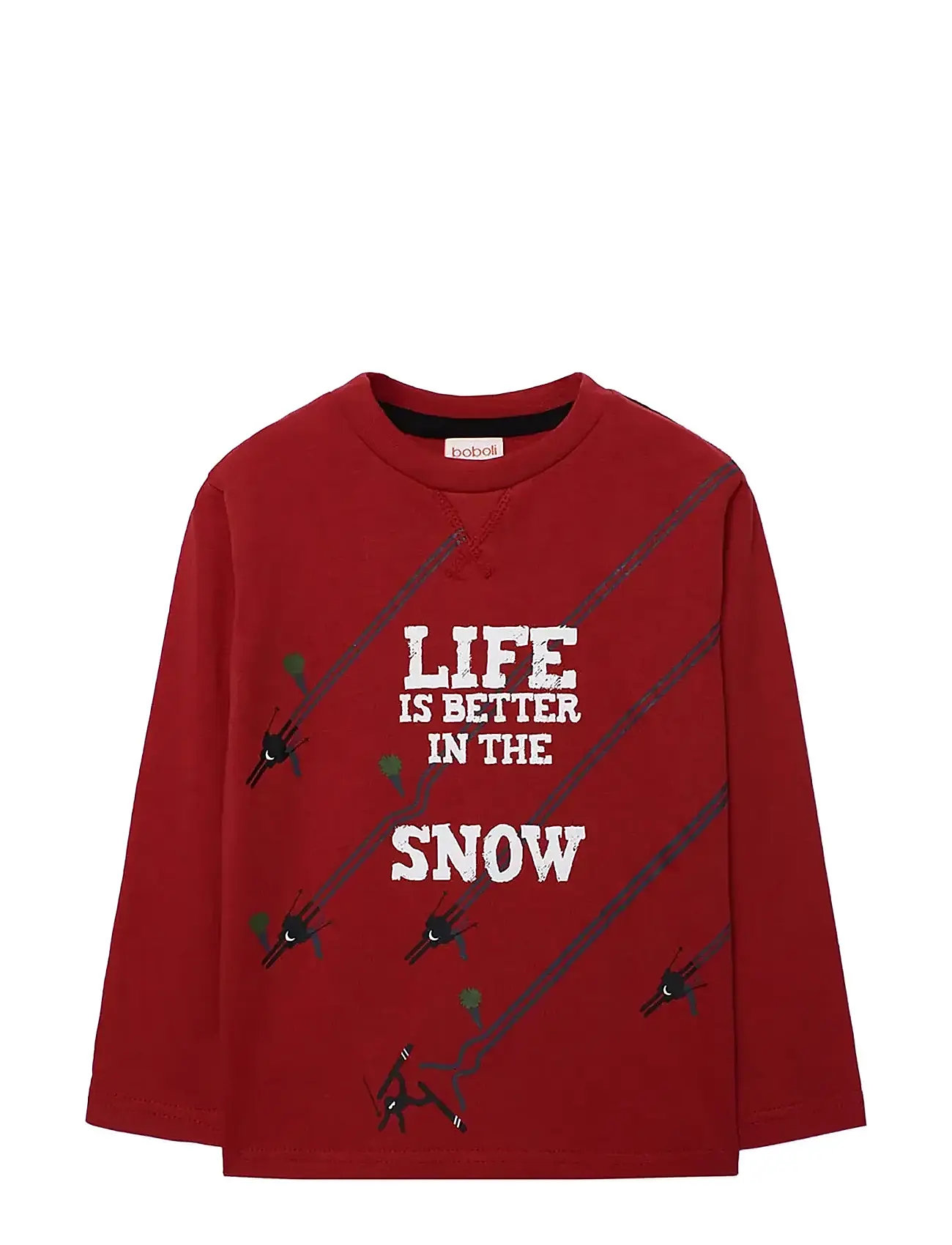 Boboli Knit T-Shirt, 92, Red, T-Shirts > Langærmede T-shirts, Børn