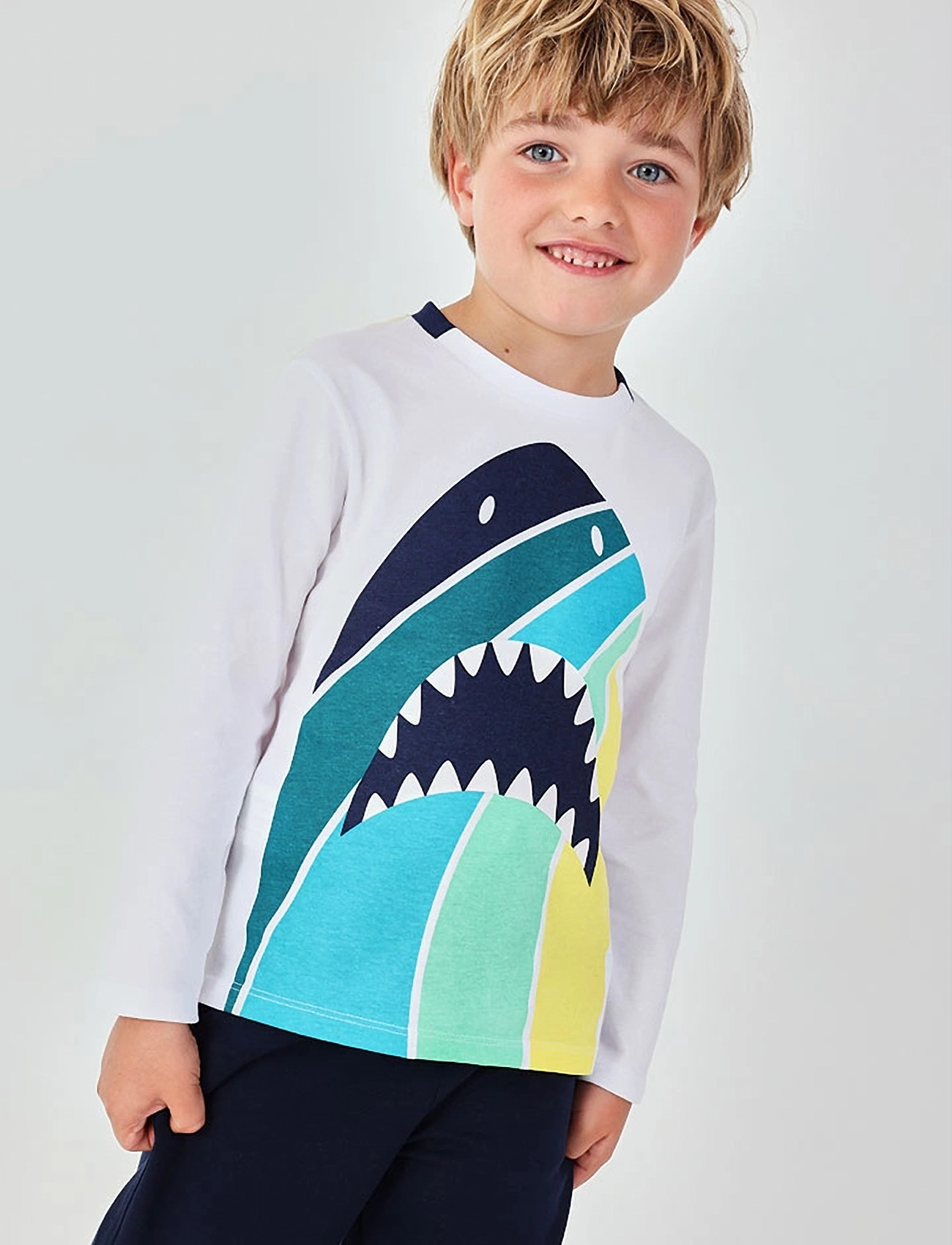 Boboli Knit T-Shirt Long Sleeves For Boy -Bci, 86, White, T-Shirts > Langærmede T-shirts, Børn
