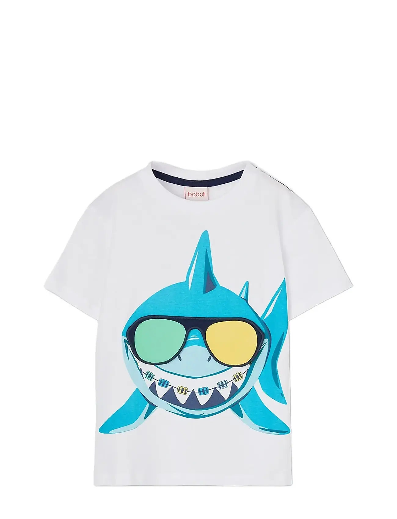 Boboli Knit T-Shirt For Boy -Bci, 80, White, T-Shirts > Kortærmede, Børn