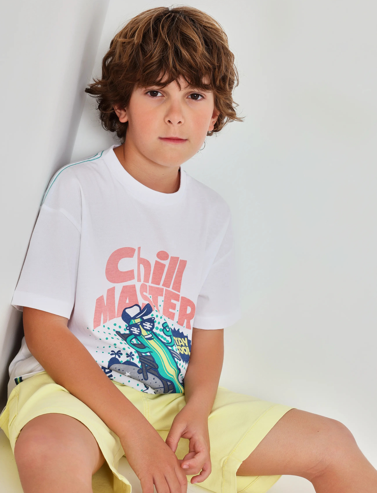 Boboli Knit T-Shirt For Boy -Bci, 98, White, T-Shirts > Kortærmede, Børn