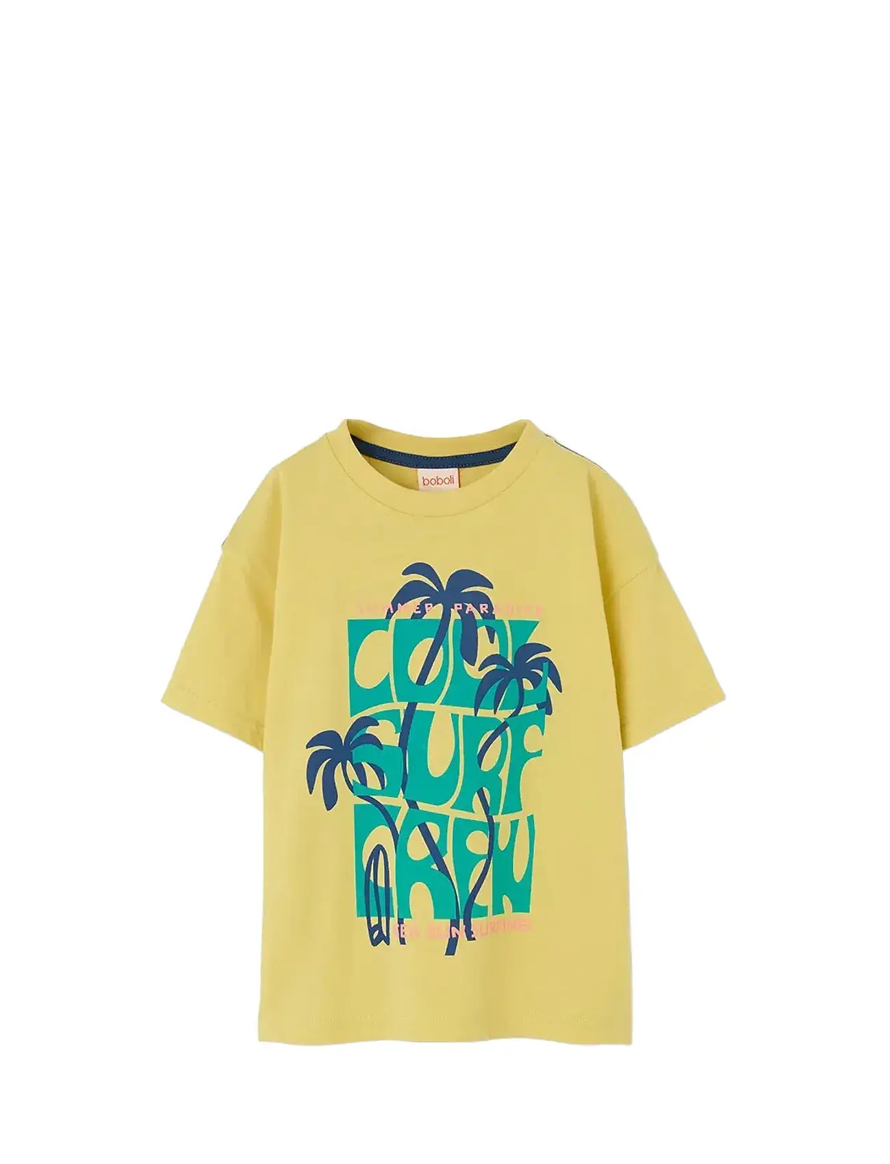 Boboli Knit T-Shirt For Boy -Bci, 110, Yellow, T-Shirts > Kortærmede, Børn