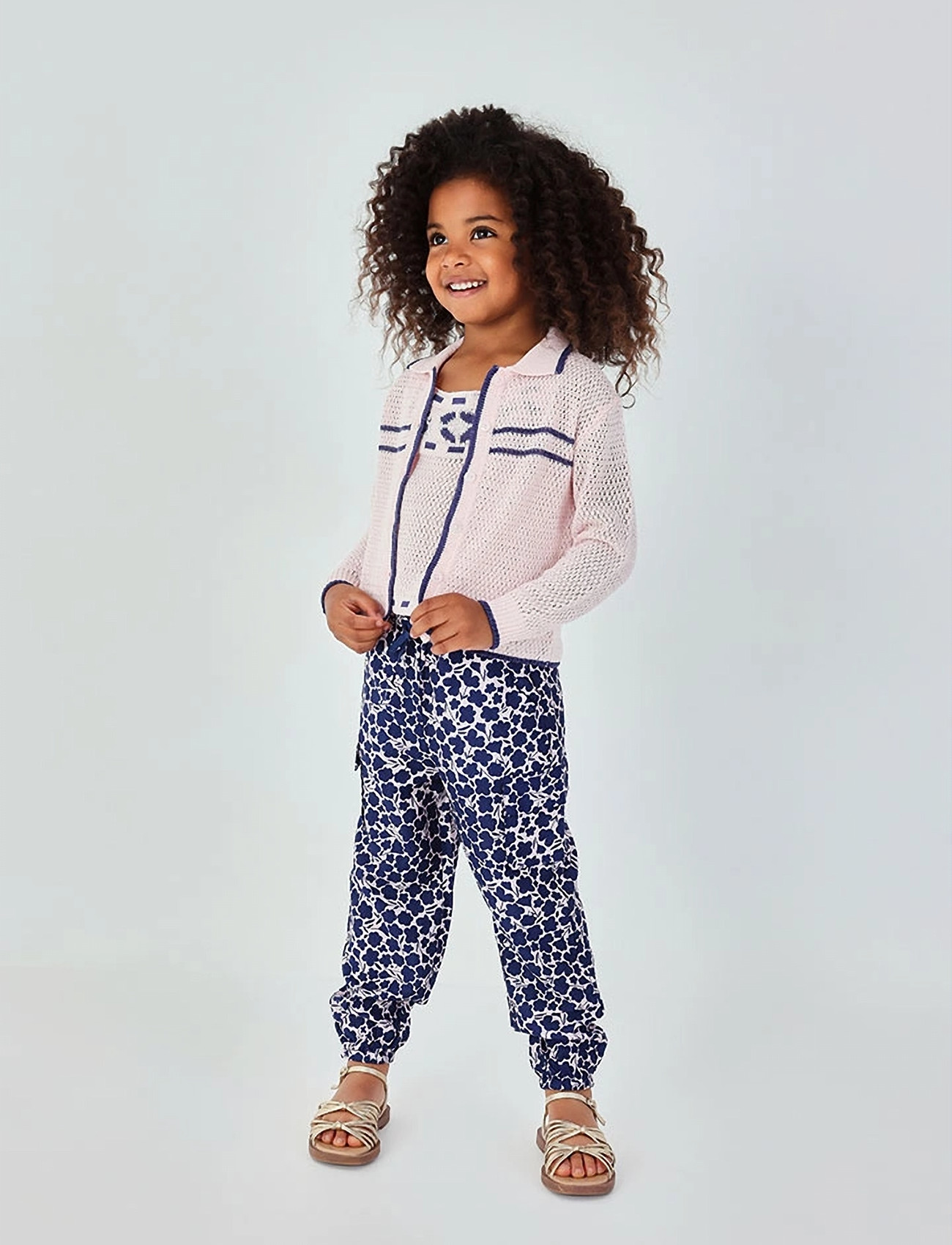 Boboli Viscose Trouser Floral For Girl, 140, Navy, Underdele > Bukser, Børn