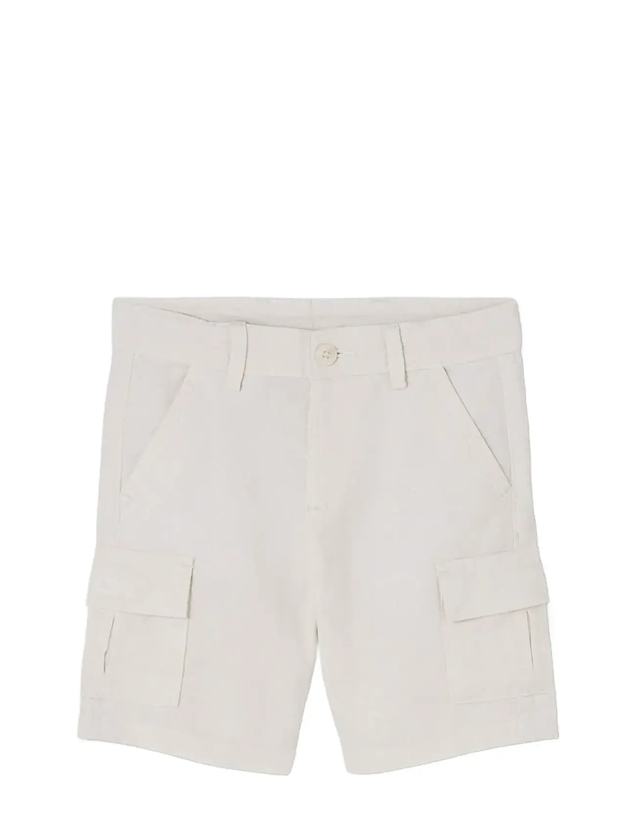 Boboli Linen Bermuda Shorts For Boy -Bci, 110, Beige, Shorts > Cargo Shorts, Børn