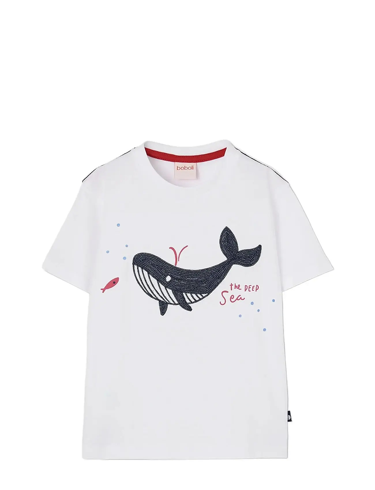 Boboli Knit T-Shirt For Boy -Bci, 110, White, T-Shirts > Kortærmede, Børn