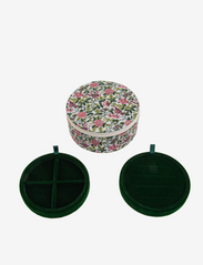 Jewelry box round made with Liberty Strawberry Tree green
