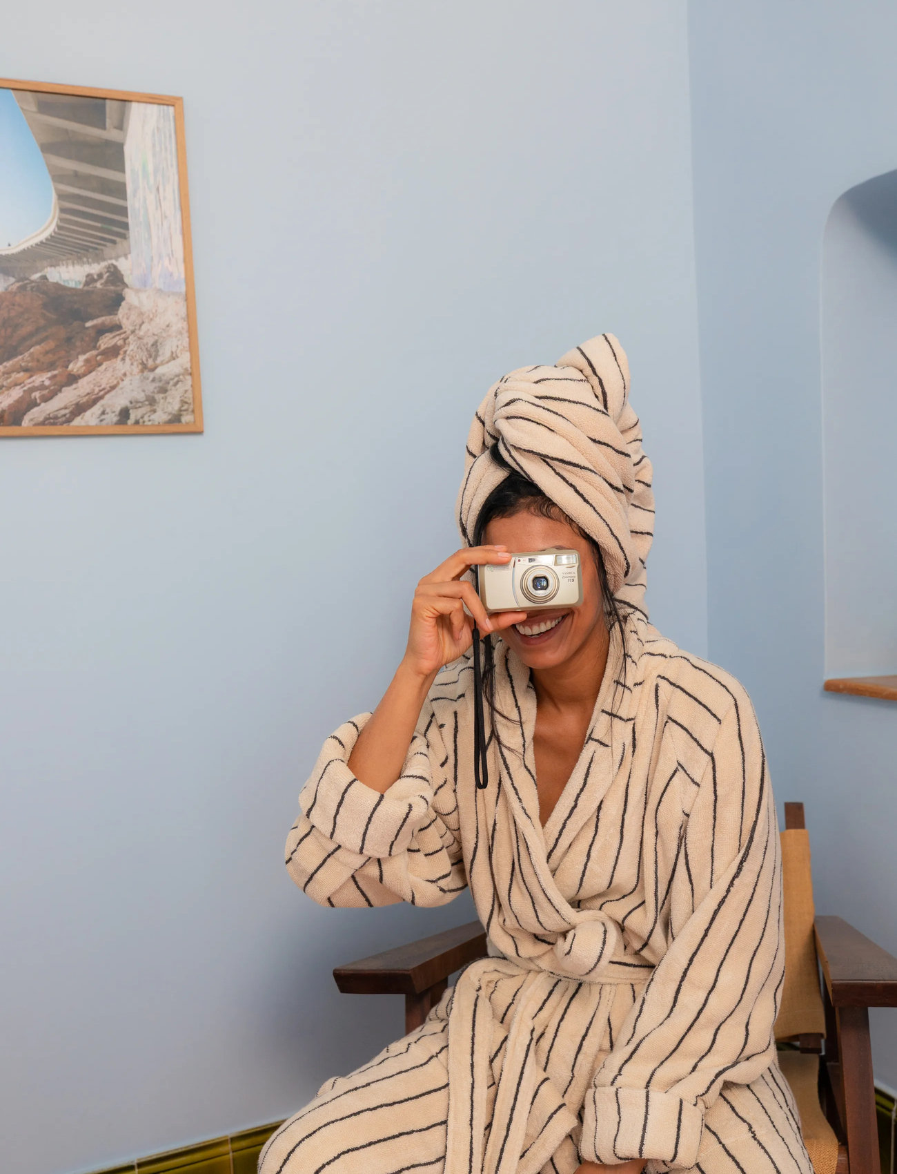 Bongusta Naram Bathrobe, S/M 122 cm, Cream, Tekstiler Til Badeværelset > Badekåber, Unisex