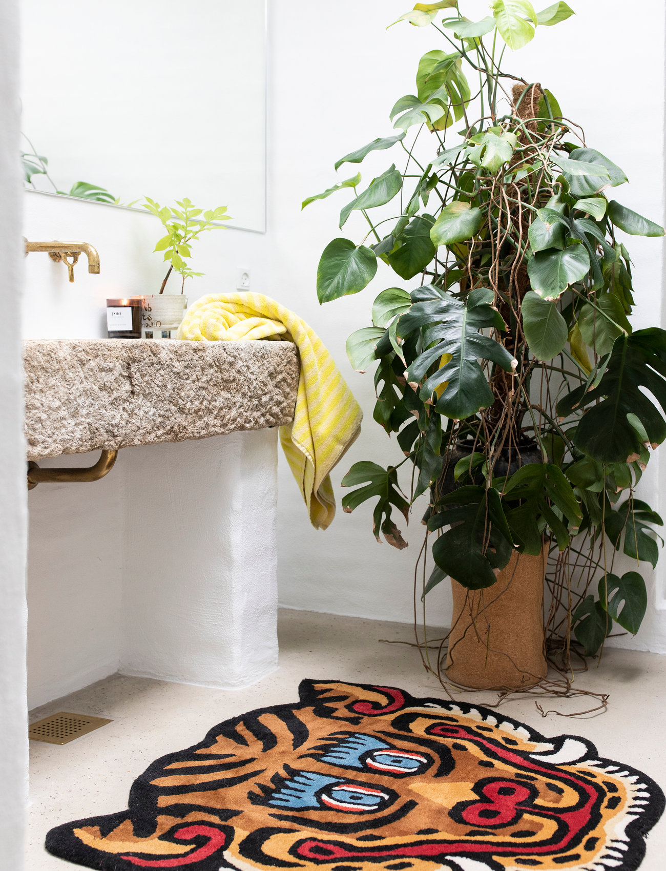 Bongusta Tiger Face Rug Big, One Size 100 cm, Multi/patterned, Tæpper Og Tæpper > Andre Tæpper, Unisex