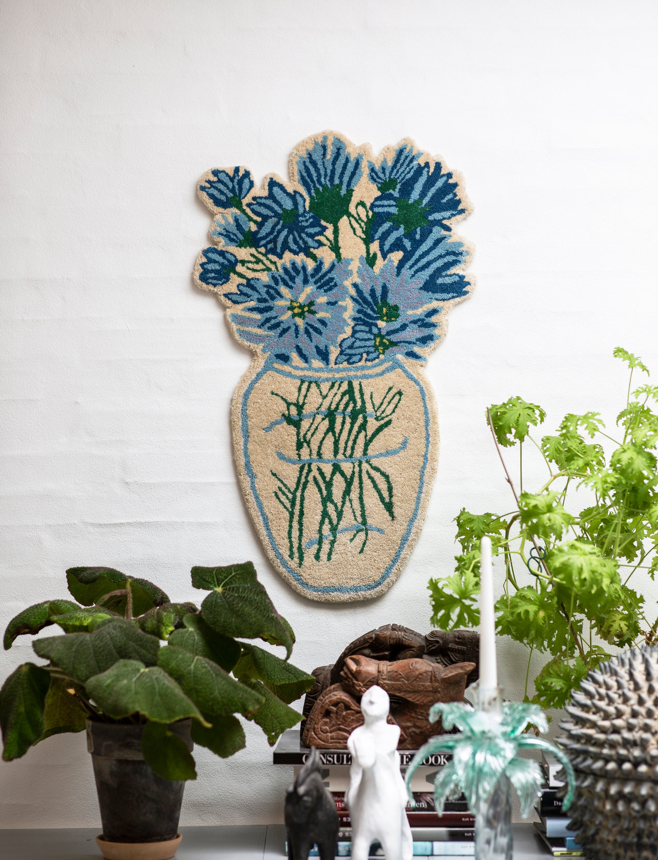 Bongusta Blue Daisy Rug, 78X50 cm 78 cm, Multi/patterned, Tæpper Og Tæpper > Andre Tæpper, Unisex