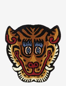 Burma tiger face rug - wool rugs - multi
