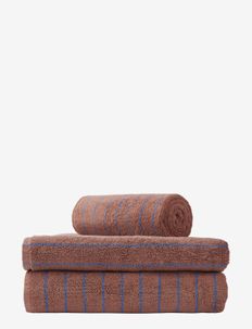 Naram bath towel - bath towels - camel and ultramarine blue