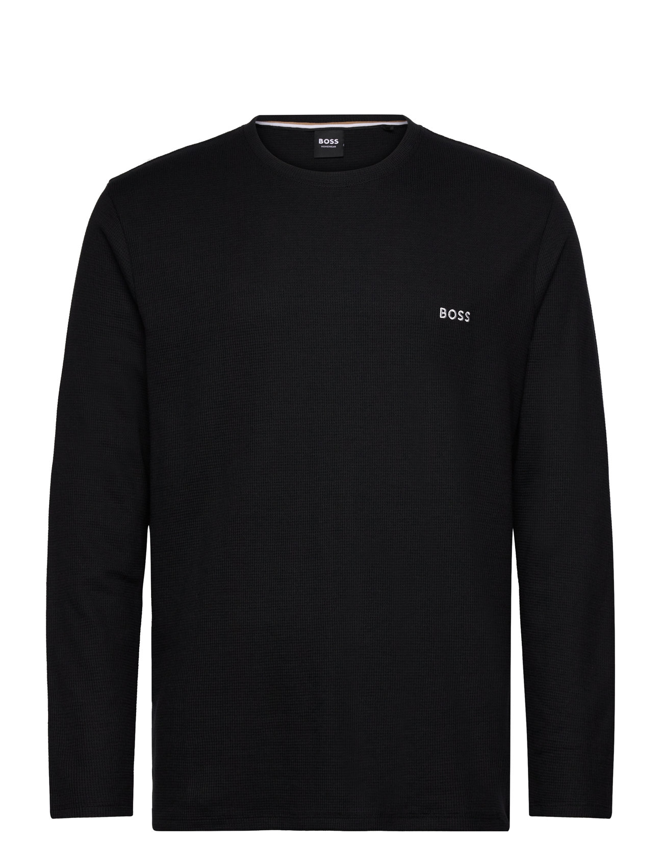 BOSS Waffle Ls-Shirt Svart