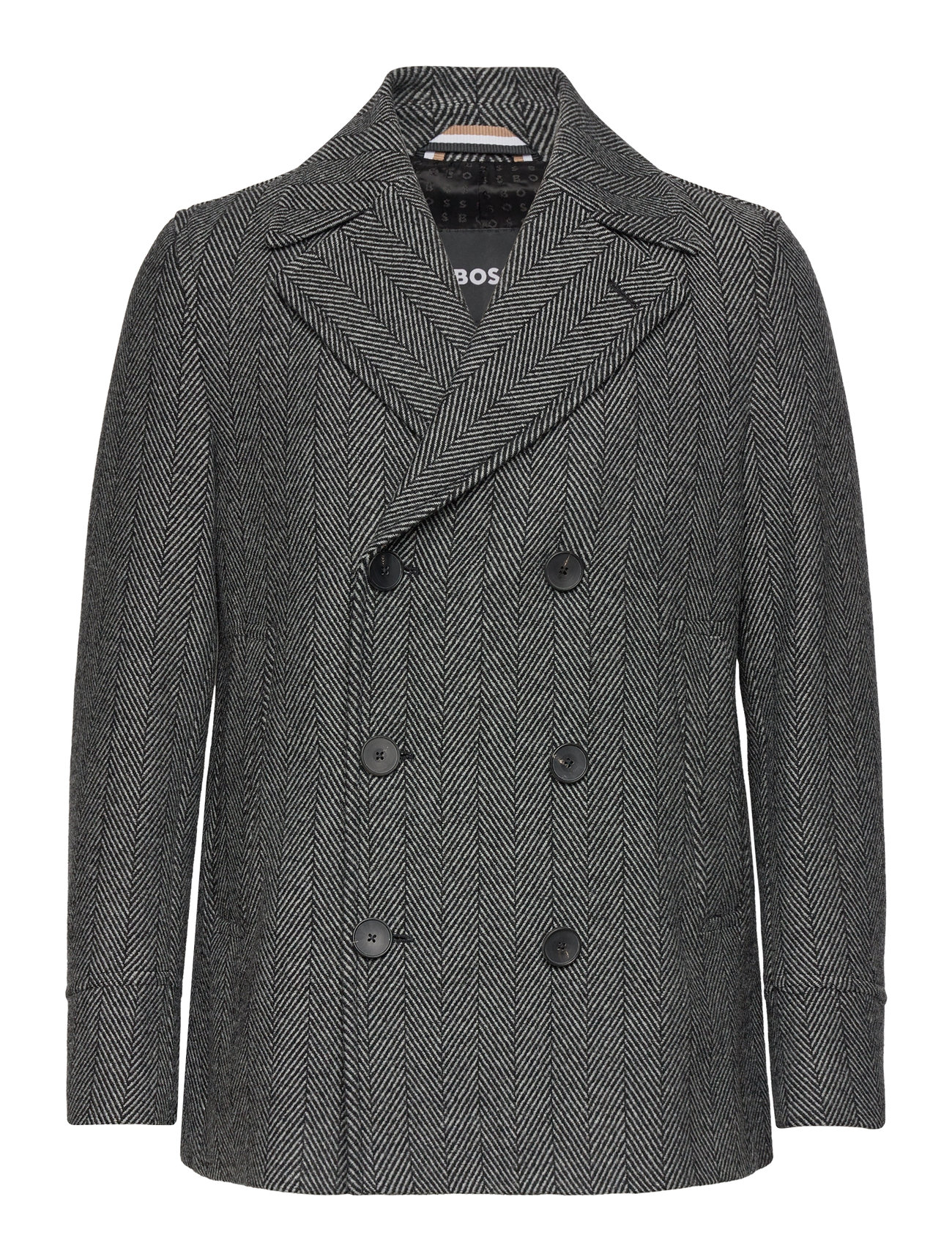 H-Hyde-Peacoat-224 Ulljacka Jacka Black BOSS