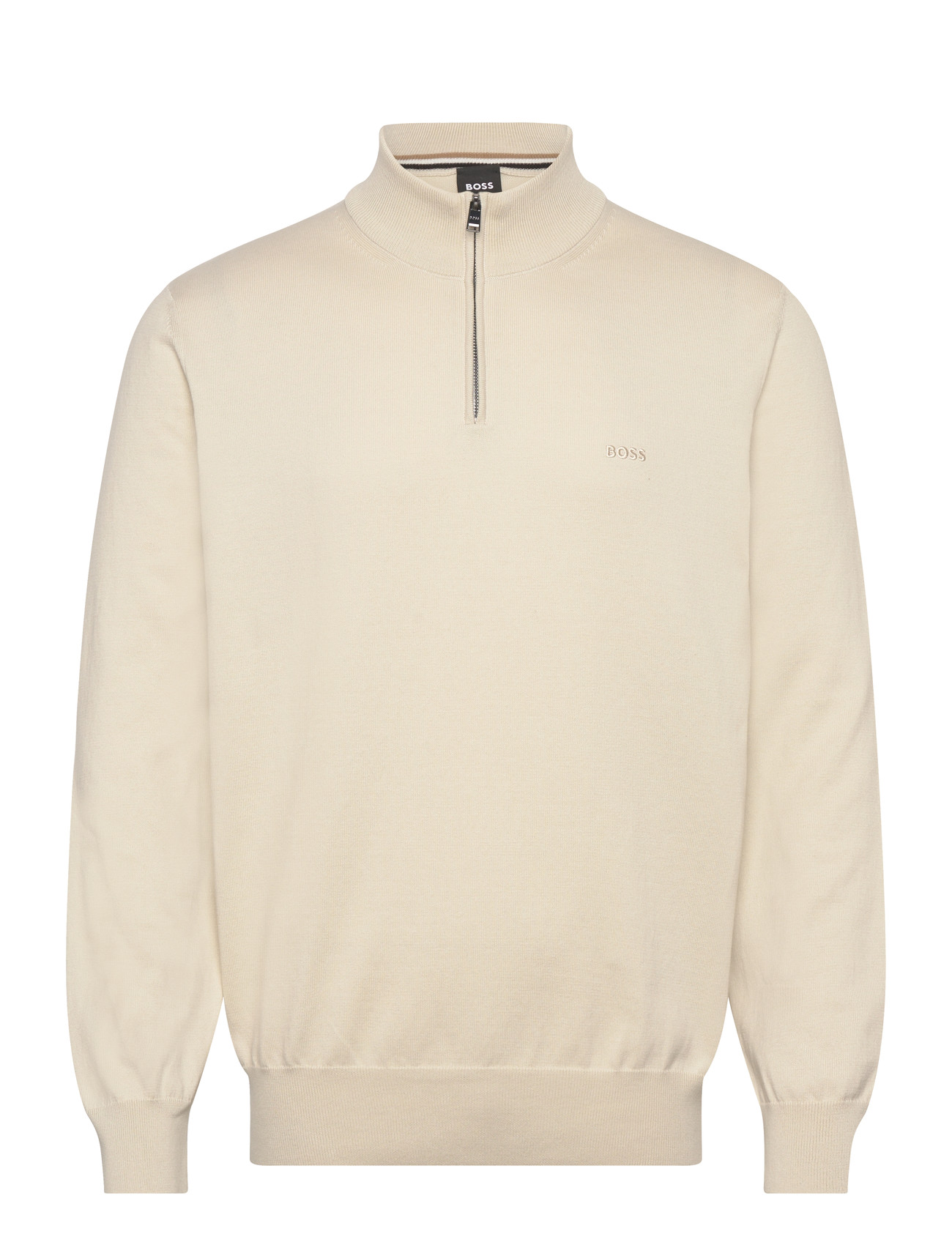 BOSS Padro-L, L, Cream, Strik > Trøjer Med Halv Lynlås, Herre