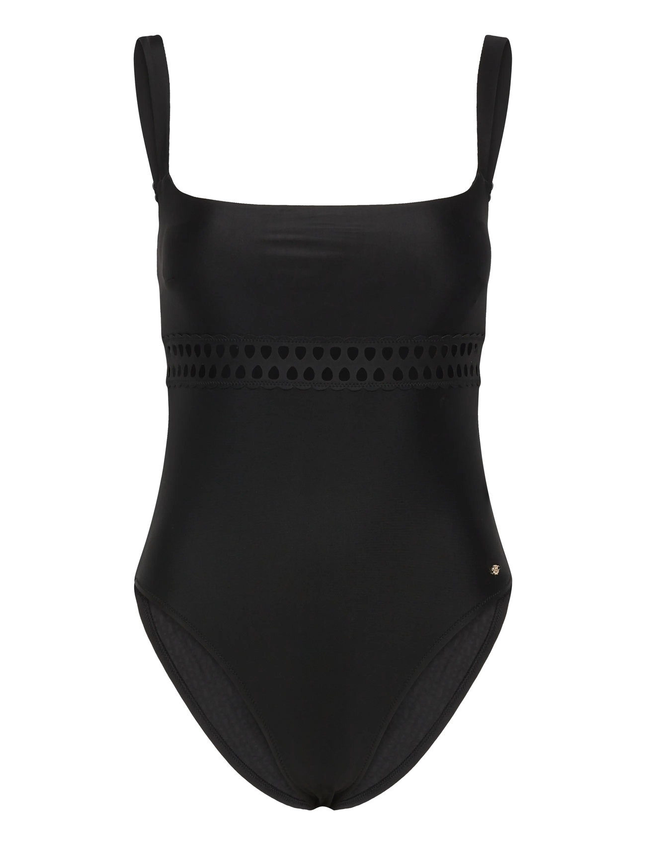 BOSS Eyelet Swimsuit, XS, Black, Badetøj > Badedragter, Dame