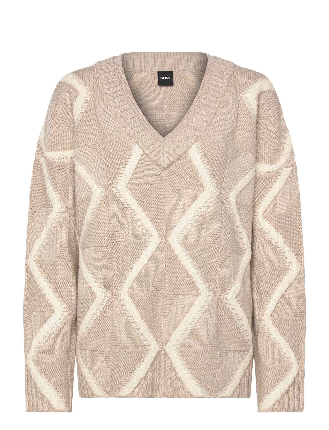 BOSS Flarin, S, Beige, Strik > Trøjer, Dame