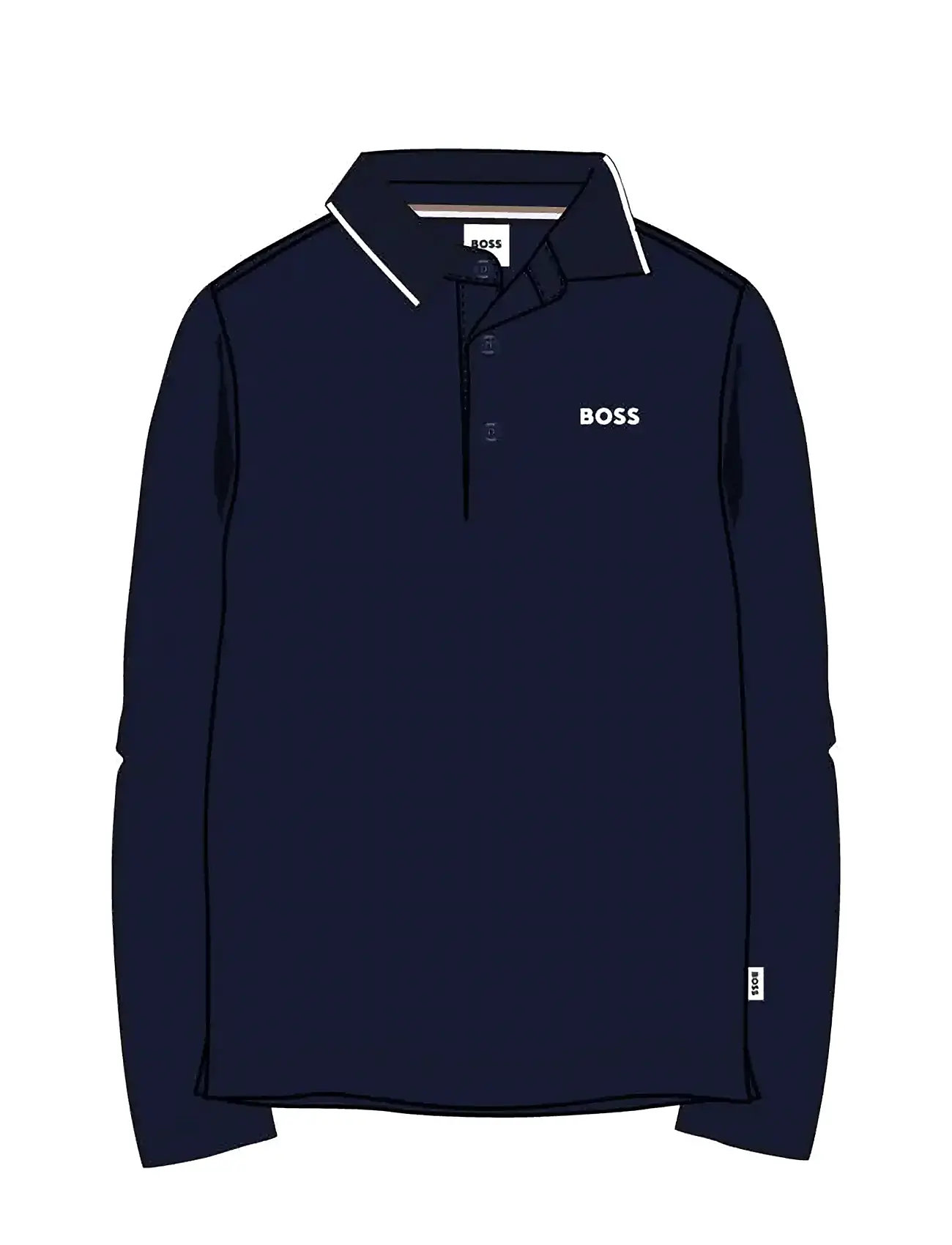 BOSS Long Sleeve Polo, 108, Navy, Polo Skjorter > Langærmede Polo Shirts, Børn