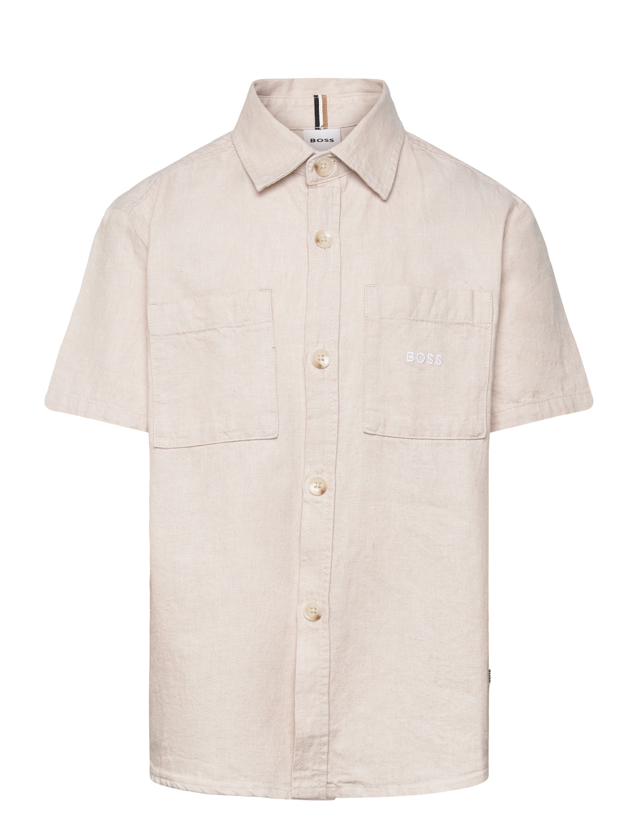 BOSS Short Sleeve Shirt, 116, Cream, Skjorter > Kortærmede Shirts, Børn