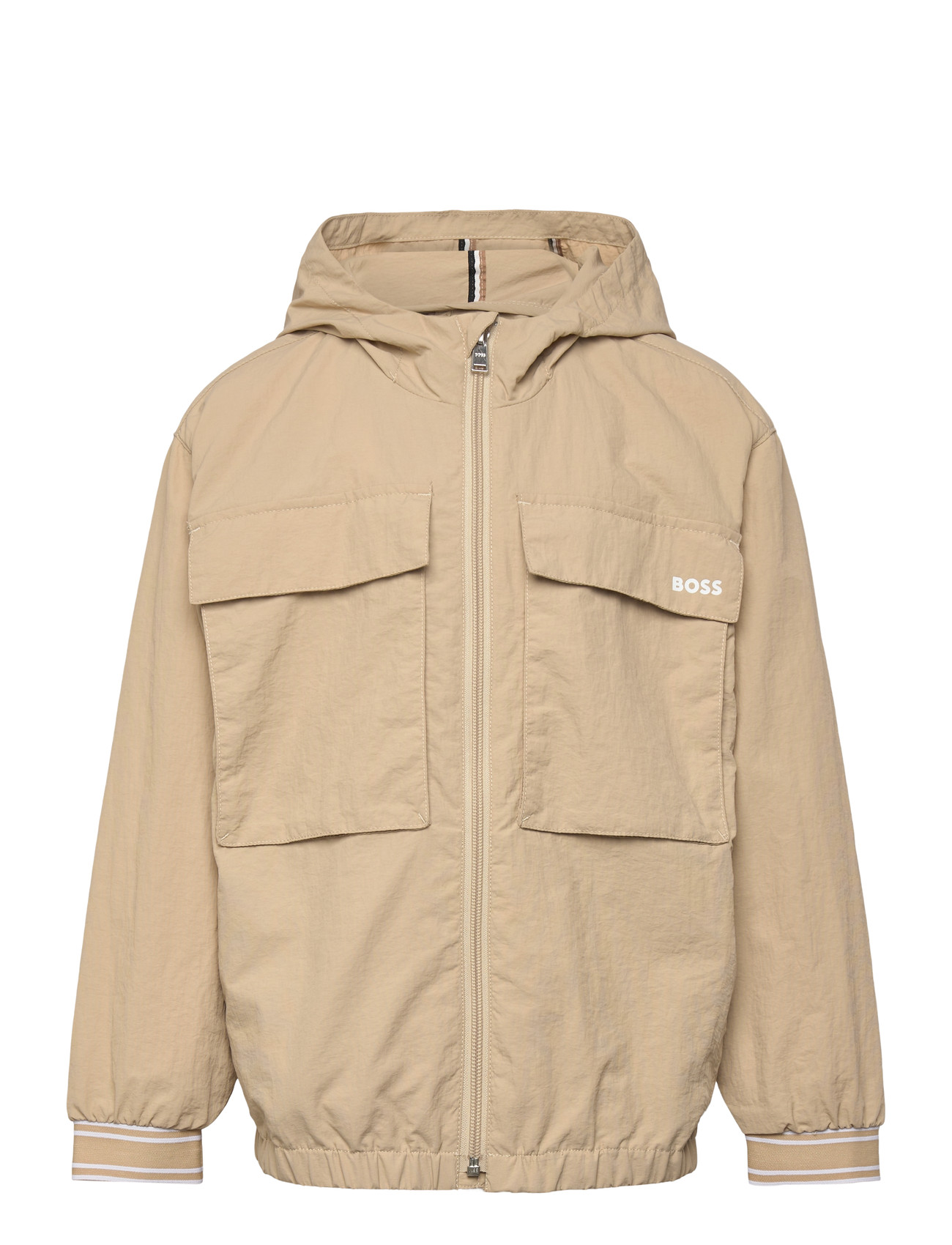 BOSS Hooded Windbreaker, 150, Beige, Jakker & Frakker > Windbreaker, Børn