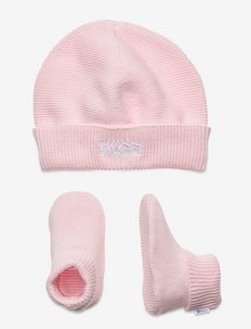 PULL ON HAT+SLIPPERS+BOX - gift sets - pink  pale