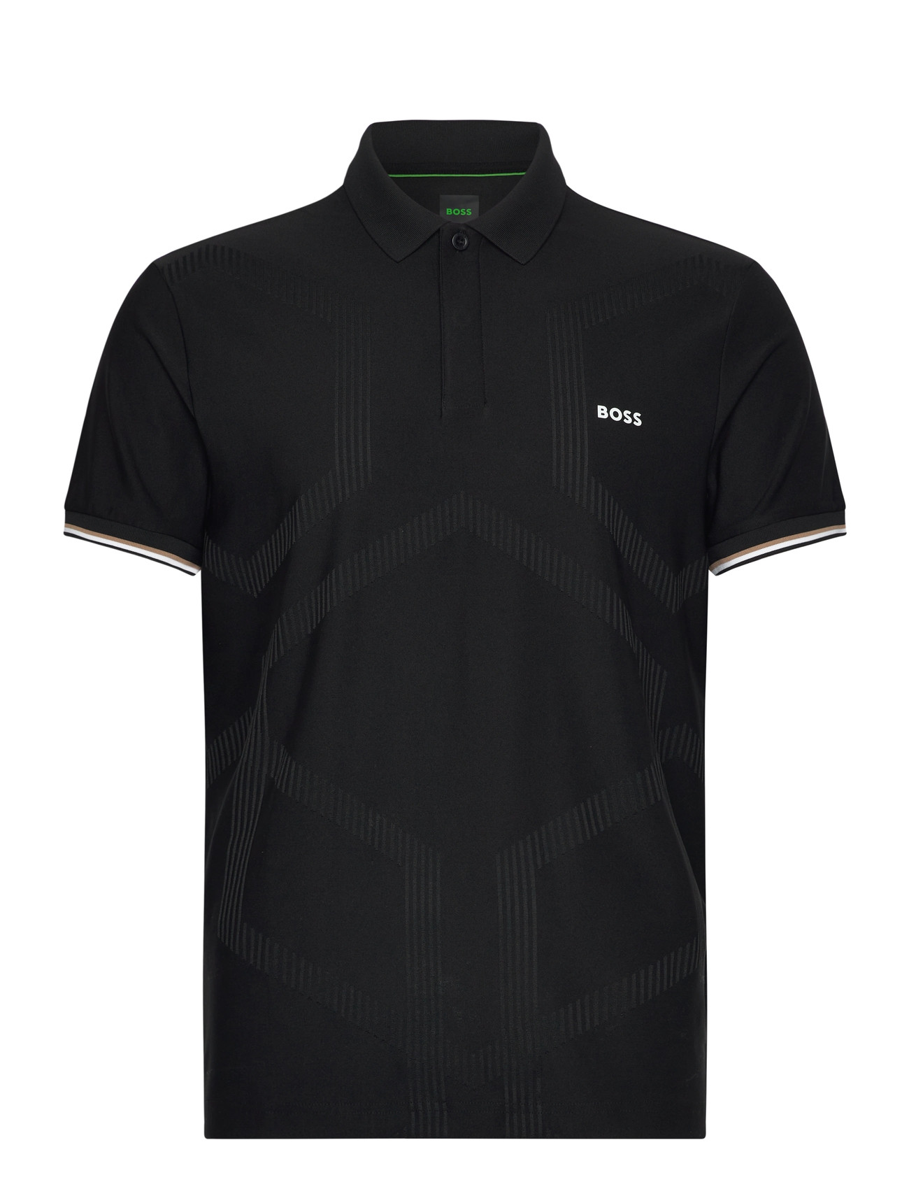 BOSS Pl_Goc Chip Hexa, L, Black, Sport Polos > Sport Short-sleeved Polos, Herre