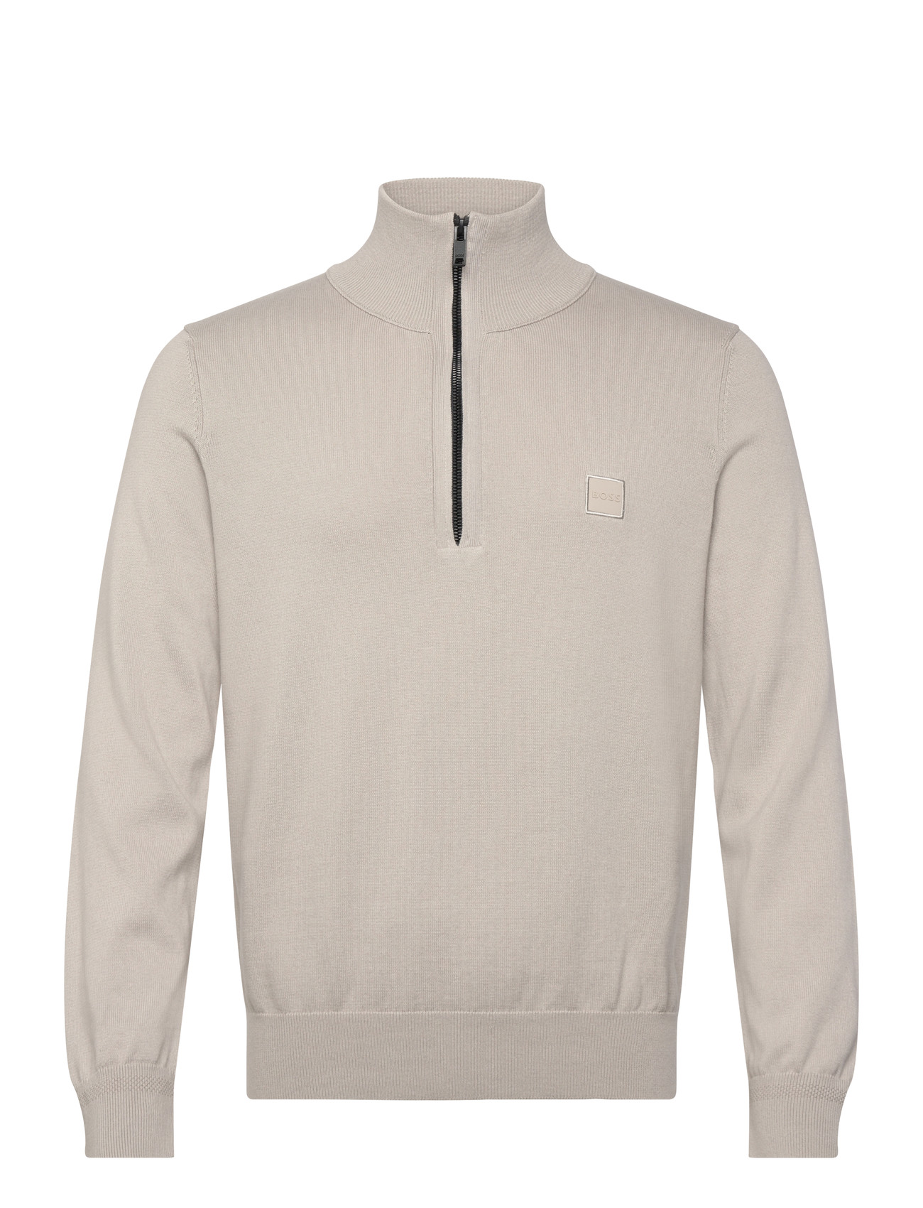 BOSS Kanobix_S, M, Beige, Strik > Trøjer Med Halv Lynlås, Herre