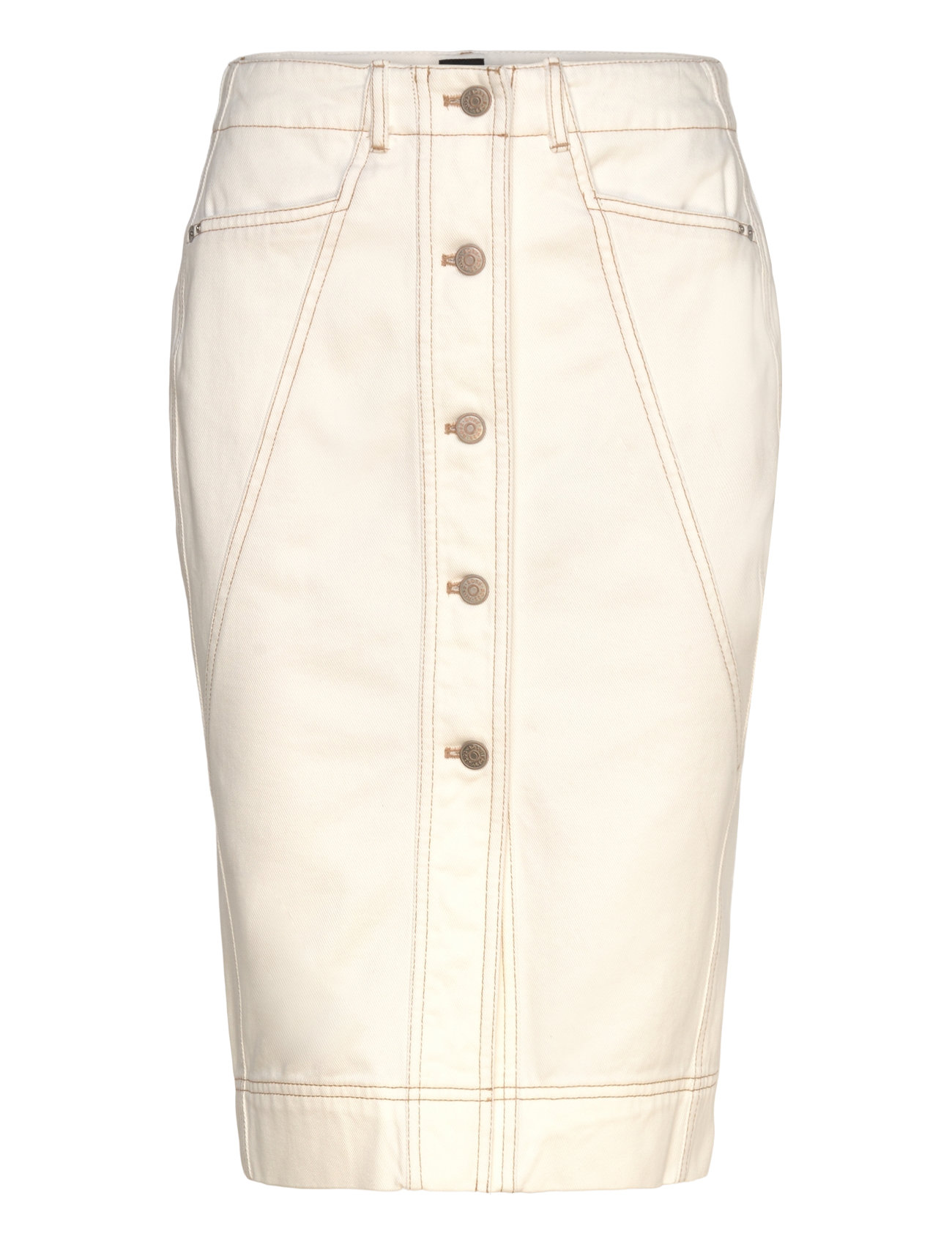 C_Varlina-D Skirts Denim Skirts White BOSS
