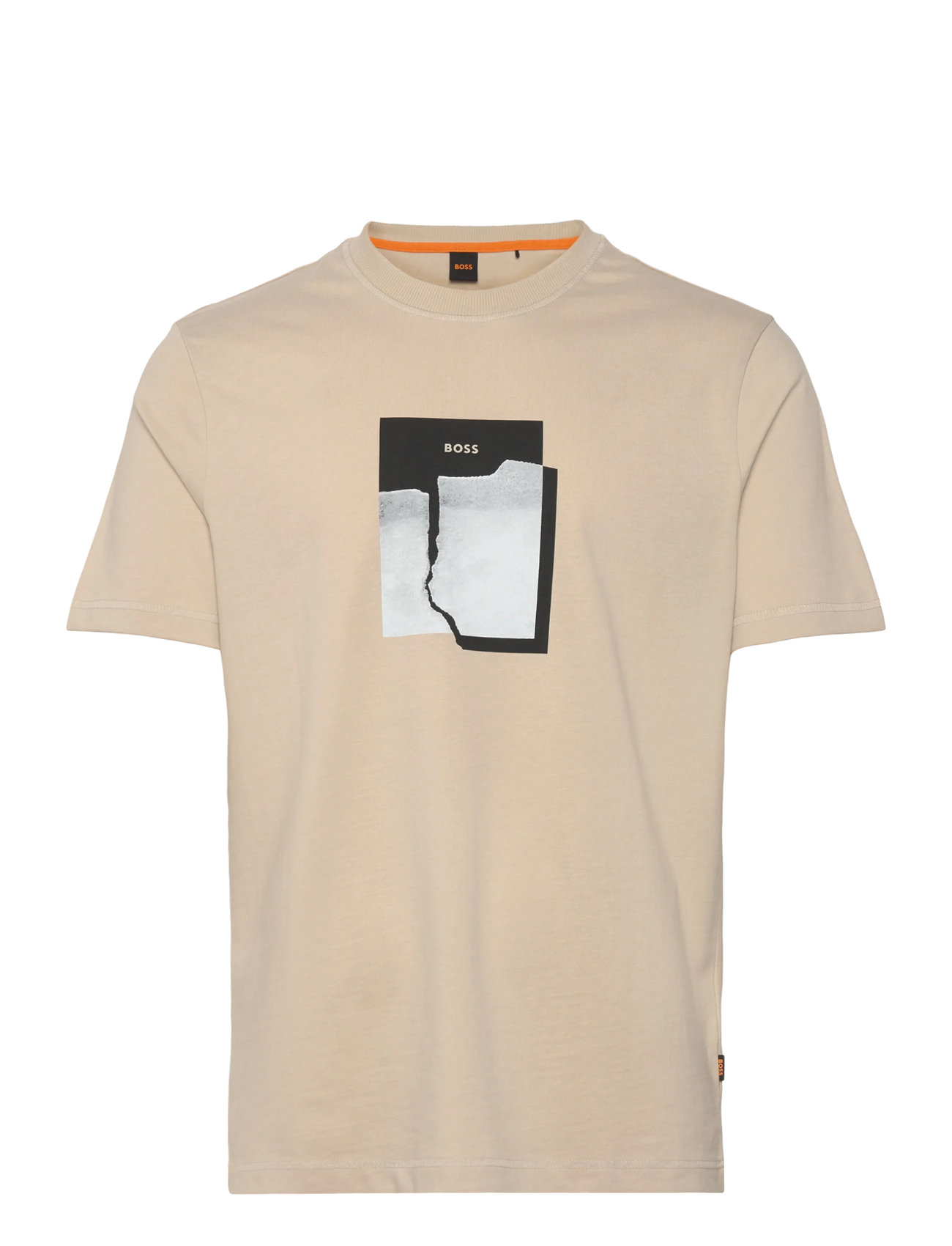 BOSS Te_Brokenice, 3XL, Beige, T-shirts - Short-sleeved, Herre