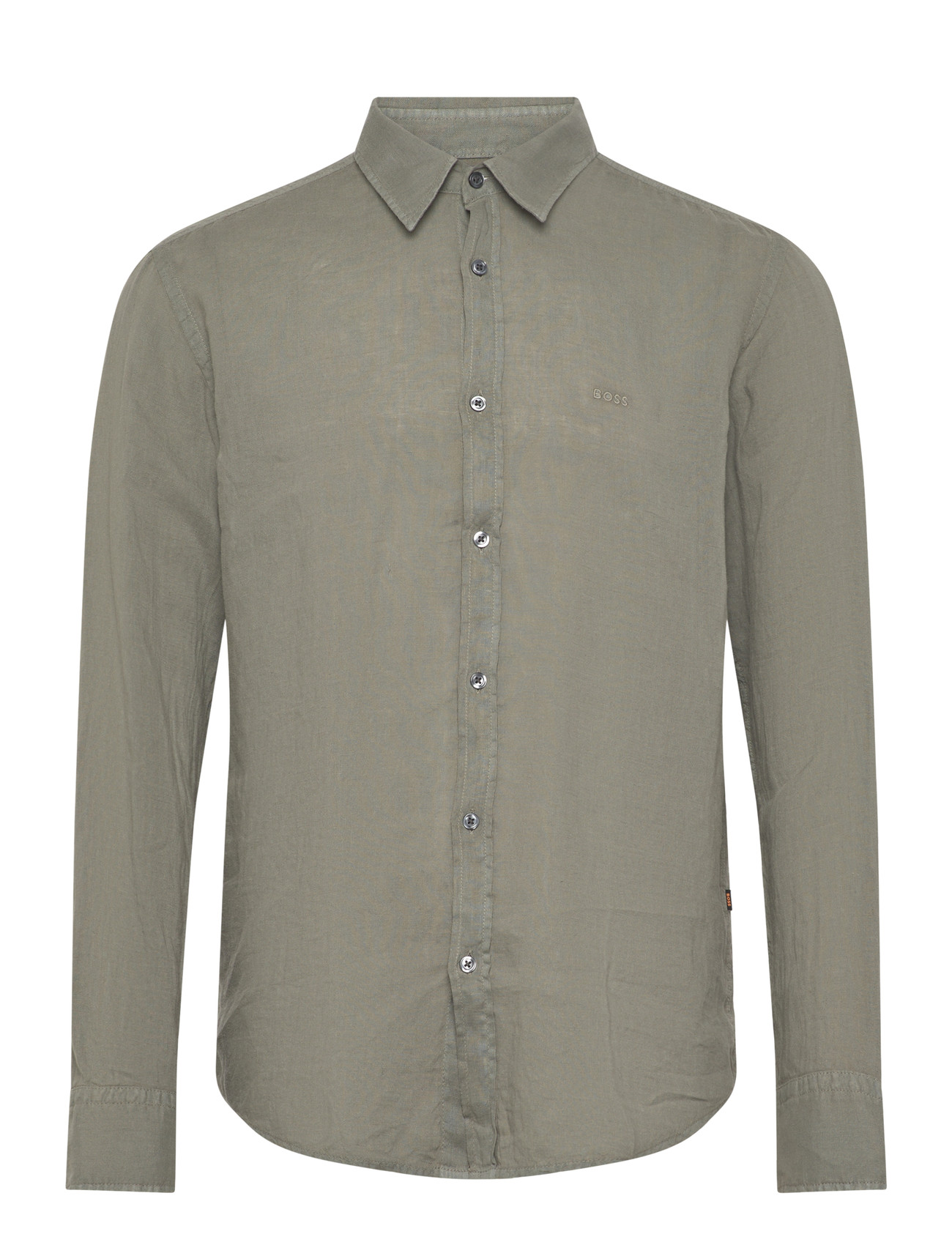 BOSS Relegant_6_M, M, Khaki green, Skjorter > Skjorter I Hør, Herre