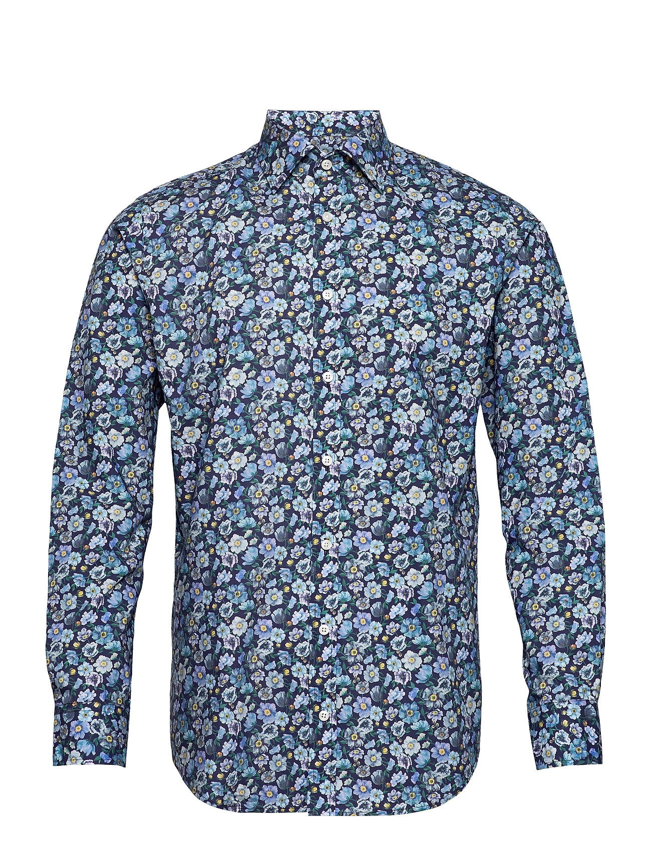 Blue Flowers On Navy Paita Bisnes Sininen Bosweel Shirts Est. 1937