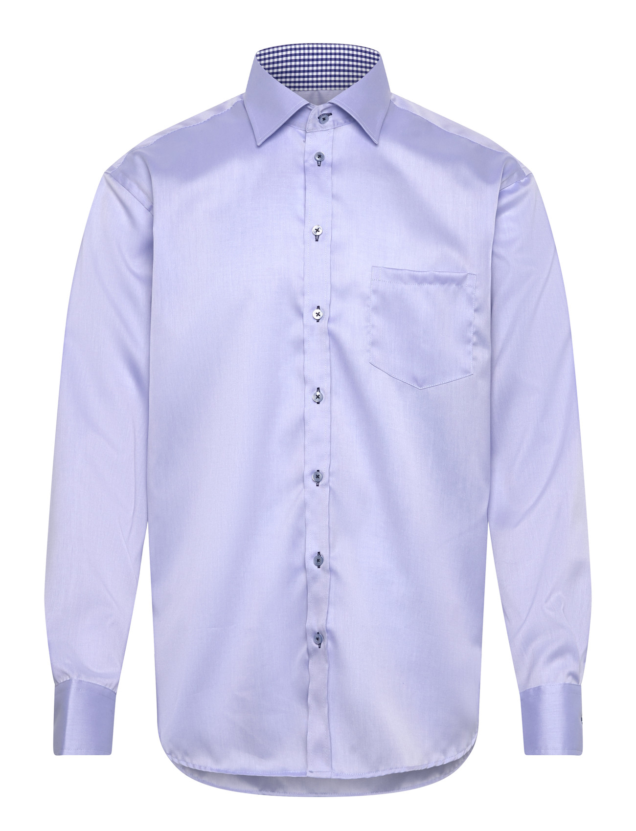 BOSWEEL Hemden EST. 1937 Twill W. Check Contrast In Collar Blau - 42 - Herren
