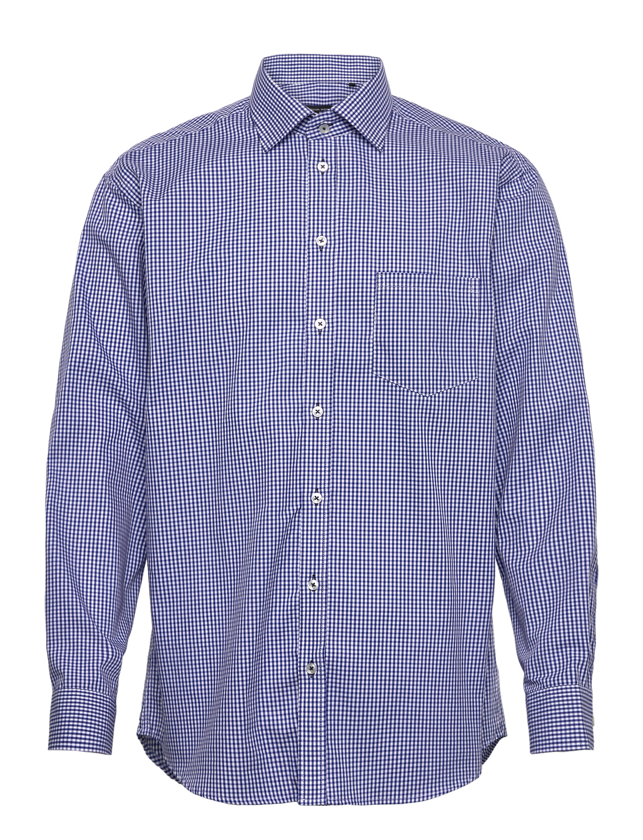 BOSWEEL Hemden EST. 1937 Weiß Und Blau Checks Blau - 38 - Herren