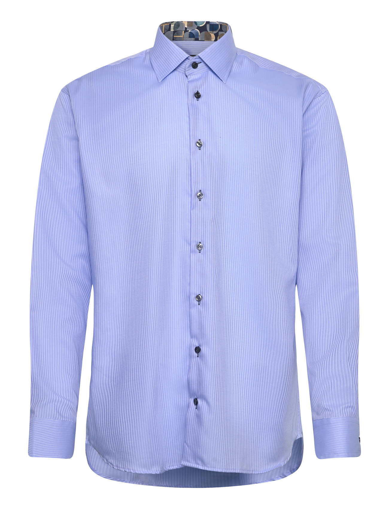 BOSWEEL Hemden EST. 1937 Tone In Tone Stripe W. Contrast Blau - 46 - Herren