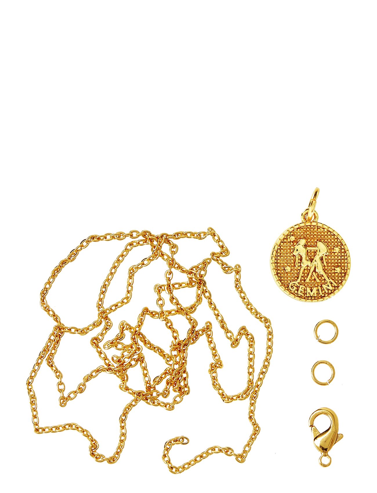 Zodiac Coin Pendant And Chain Set, Gemini Toys Creativity Drawing & Crafts Craft Jewellery & Accessories Gold Me & My Box