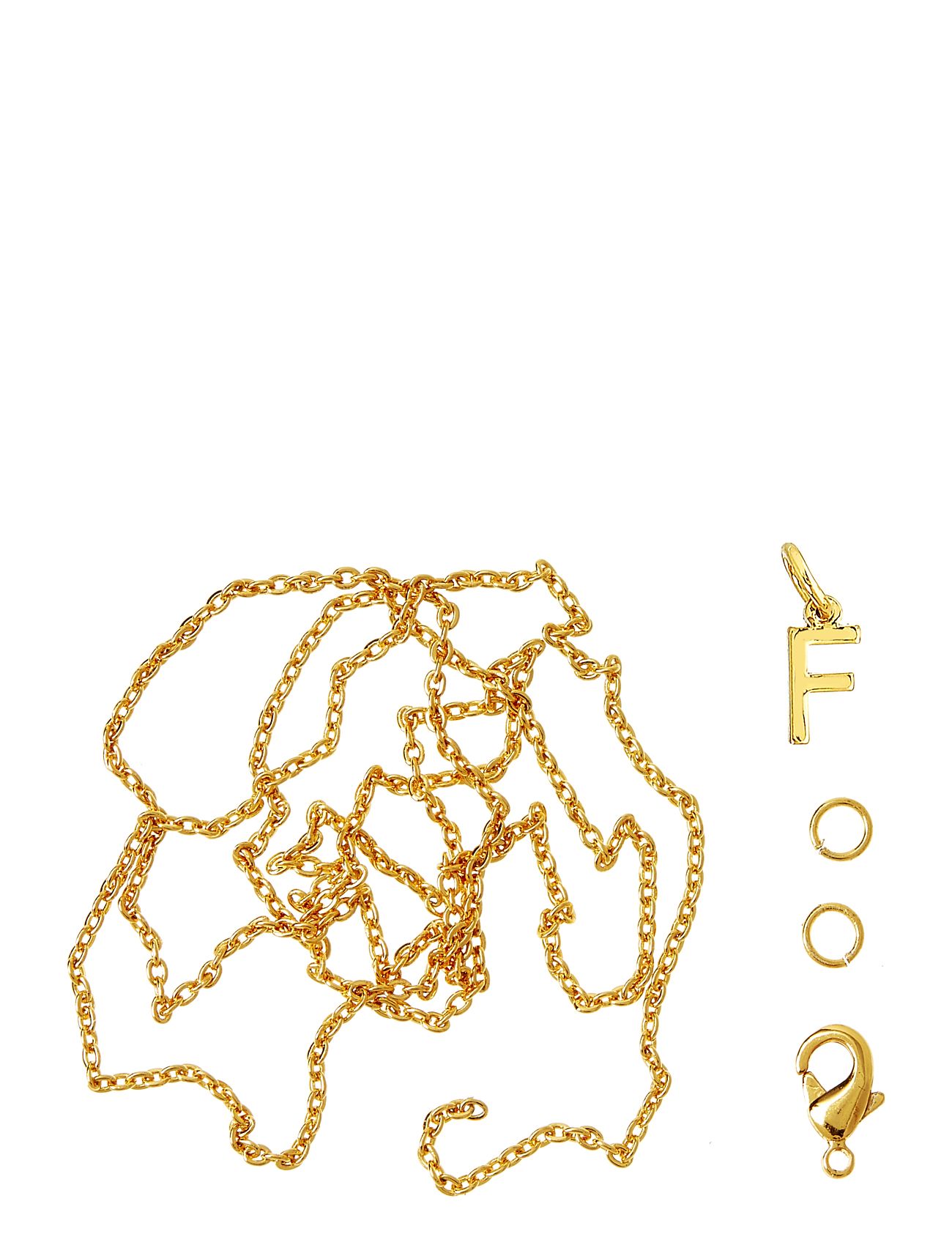 Letter F Gp With O-Ring, Chain And Clasp Toys Creativity Drawing & Crafts Craft Jewellery & Accessories Gold Me & My Box