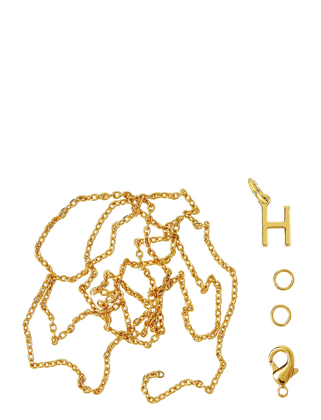 Letter H Gp With O-Ring, Chain And Clasp Toys Creativity Drawing & Crafts Craft Jewellery & Accessories Gold Me & My Box