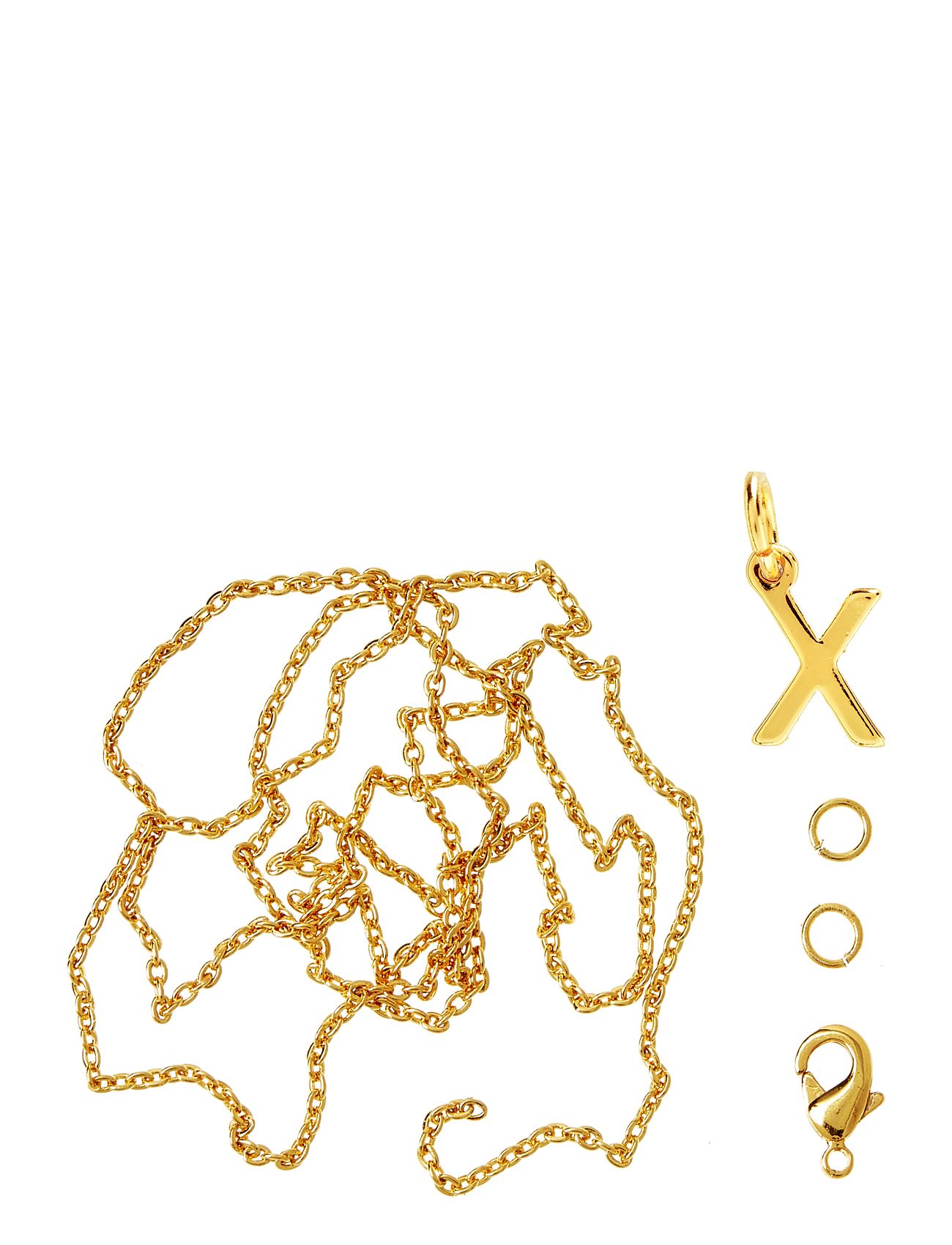 Letter X Gp With O-Ring, Chain And Clasp Toys Creativity Drawing & Crafts Craft Jewellery & Accessories Gold Me & My Box