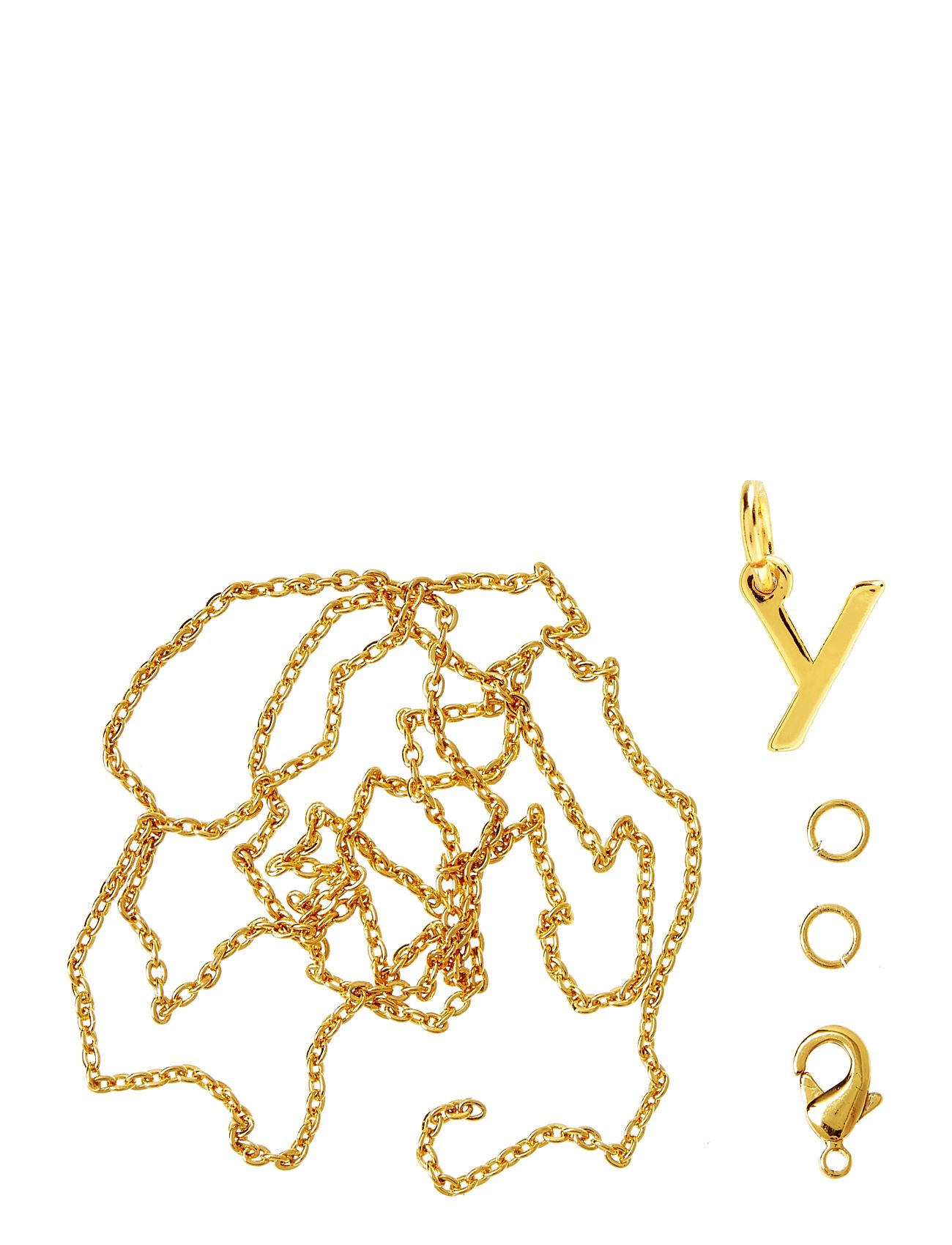 Letter Y Gp With O-Ring, Chain And Clasp Toys Creativity Drawing & Crafts Craft Jewellery & Accessories Gold Me & My Box