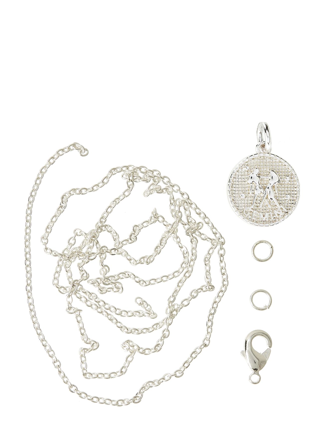 Zodiac Coin Pendant And Chain Set, Gemini Toys Creativity Drawing & Crafts Craft Jewellery & Accessories Silver Me & My Box