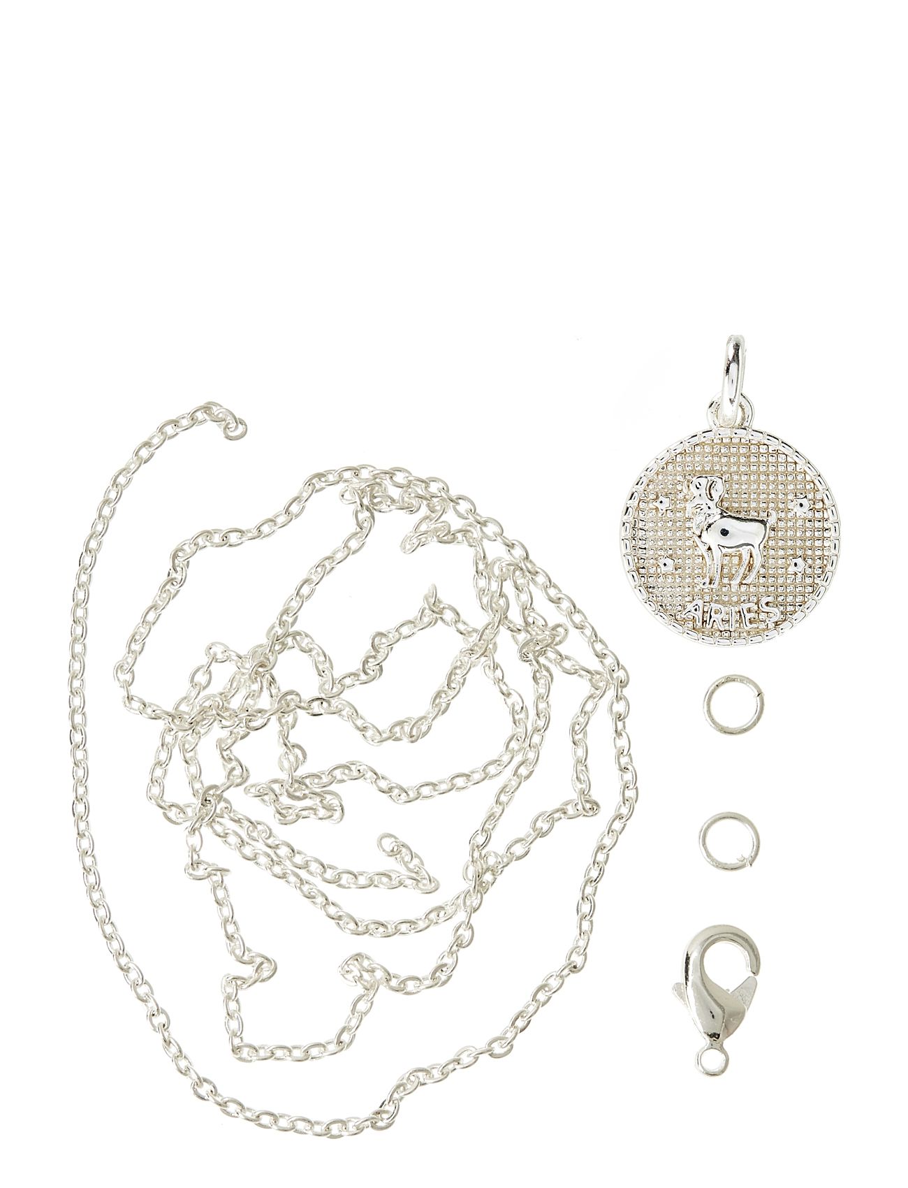 Zodiac Coin Pendant And Chain Set, Aries Toys Creativity Drawing & Crafts Craft Jewellery & Accessories Silver Me & My Box