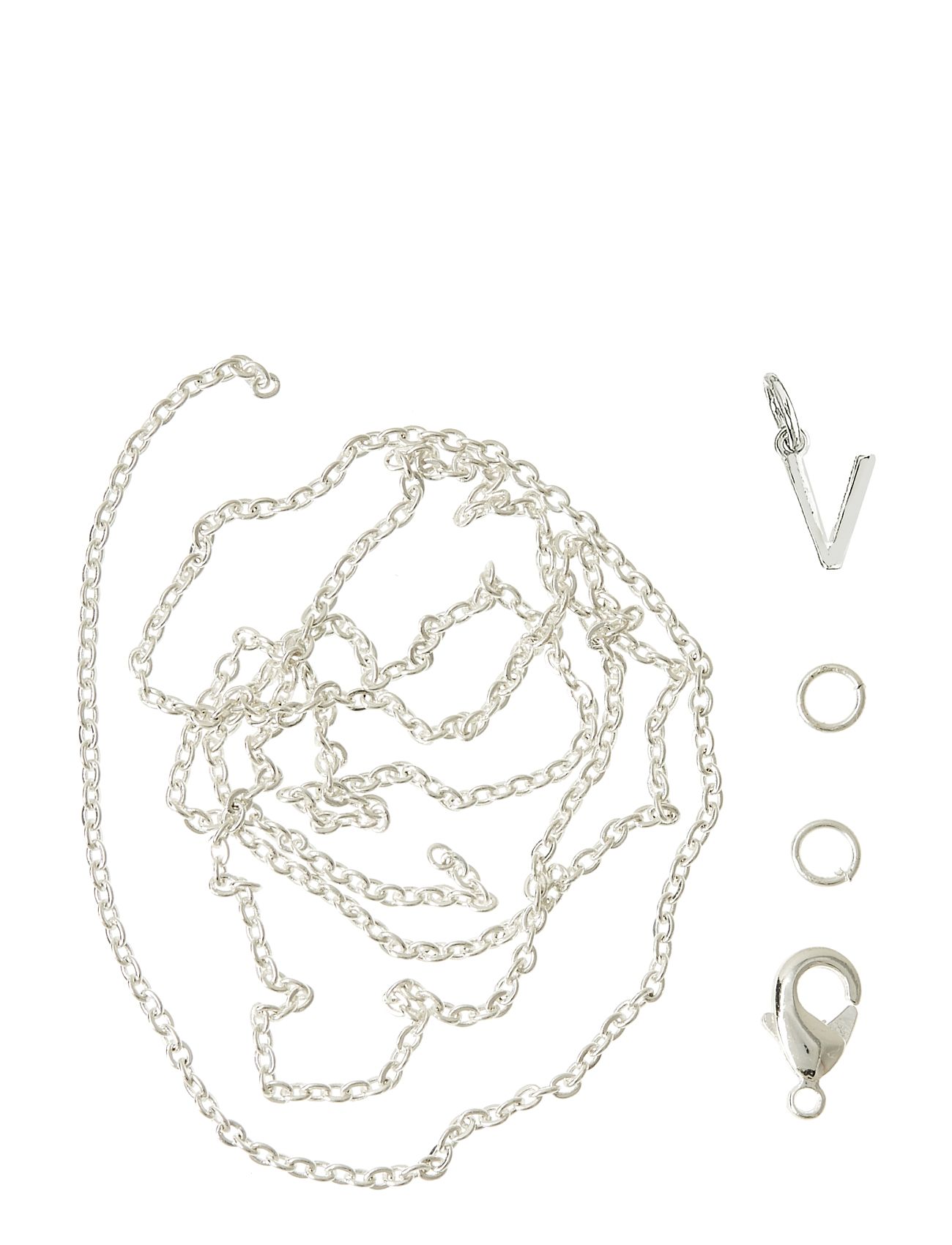 Letter V Sp With O-Ring, Chain And Clasp Toys Creativity Drawing & Crafts Craft Jewellery & Accessories Silver Me & My Box