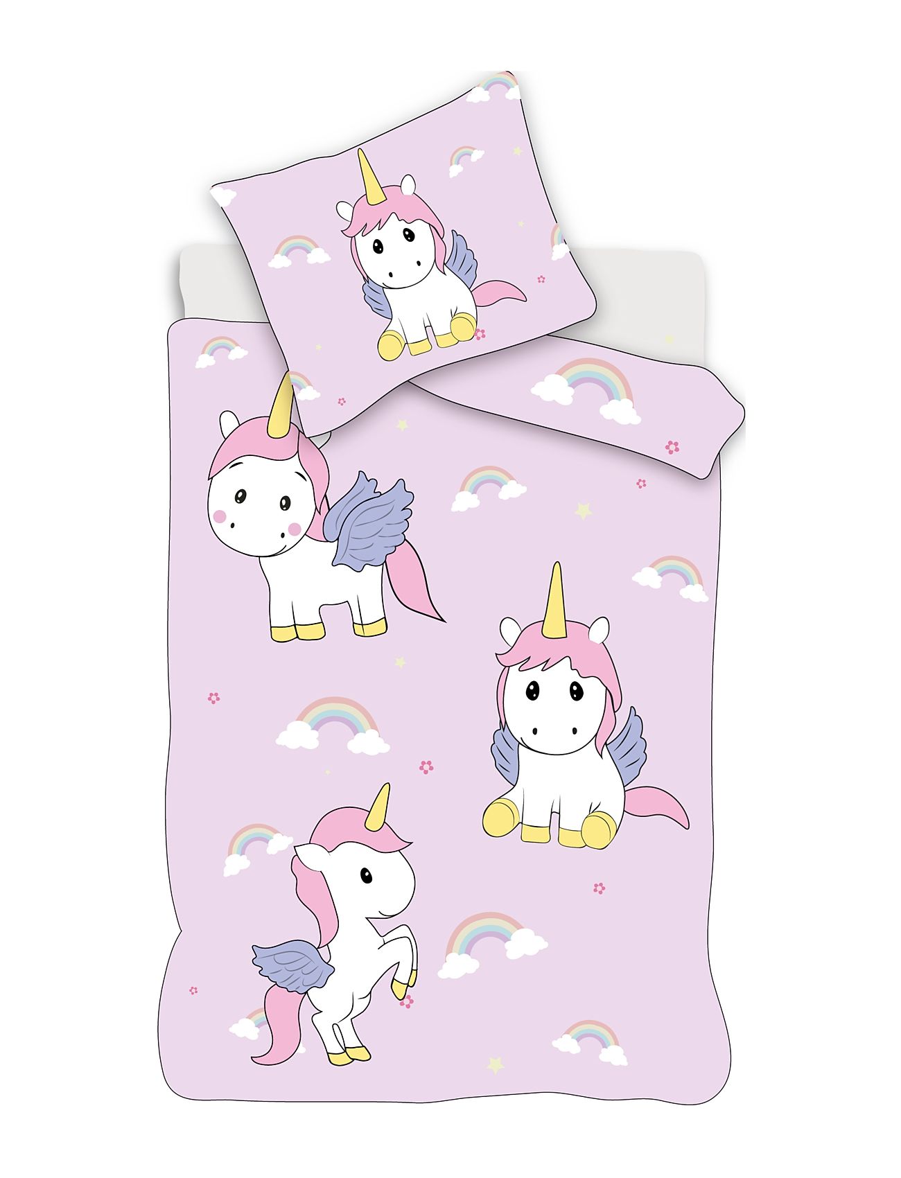 Bed Linen Junior Nb 2302 Unicorn - 100X140, 40X45 Cm Home Sleep Time Bed Sets Multi/patterned BrandMac