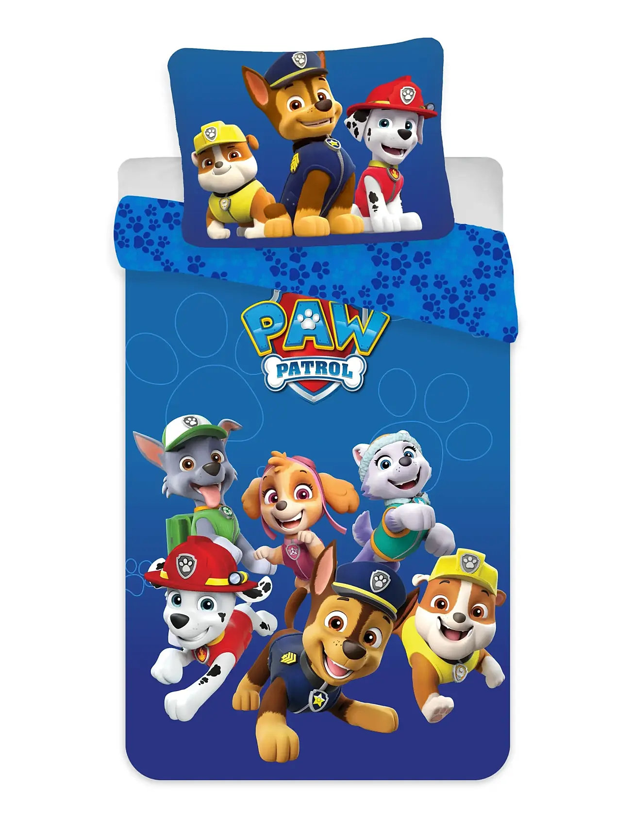 Paw Patrol Bed Linen Junior Pp 1017 - 100X135, 40X60 cm, 100X135.40X60 cm, Blue, Søvntid > Sengelinned, Børn