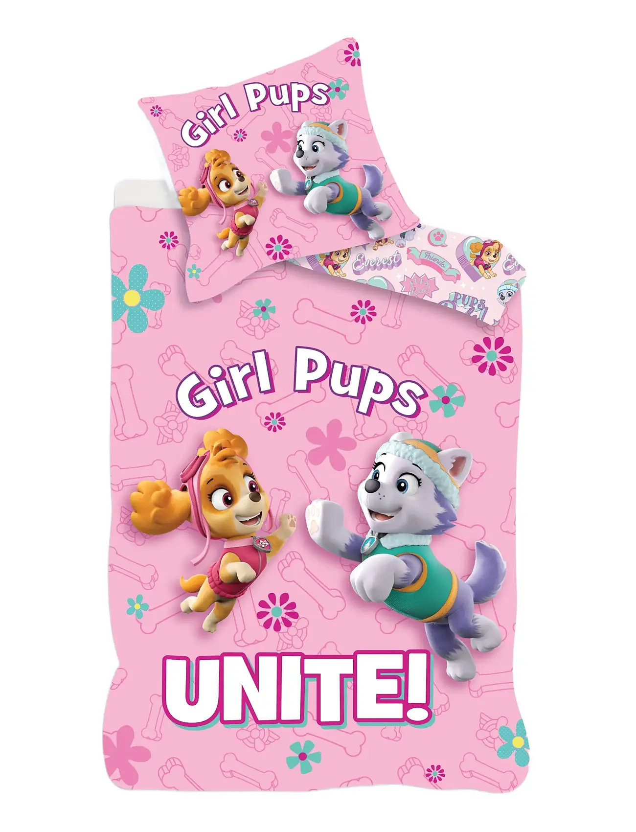 Paw Patrol Bed Linen Junior Paw Patrol Pp 1090, 100X135, 40X60 cm, 100X135.40X60, Pink, Søvntid > Sengesæt, Børn