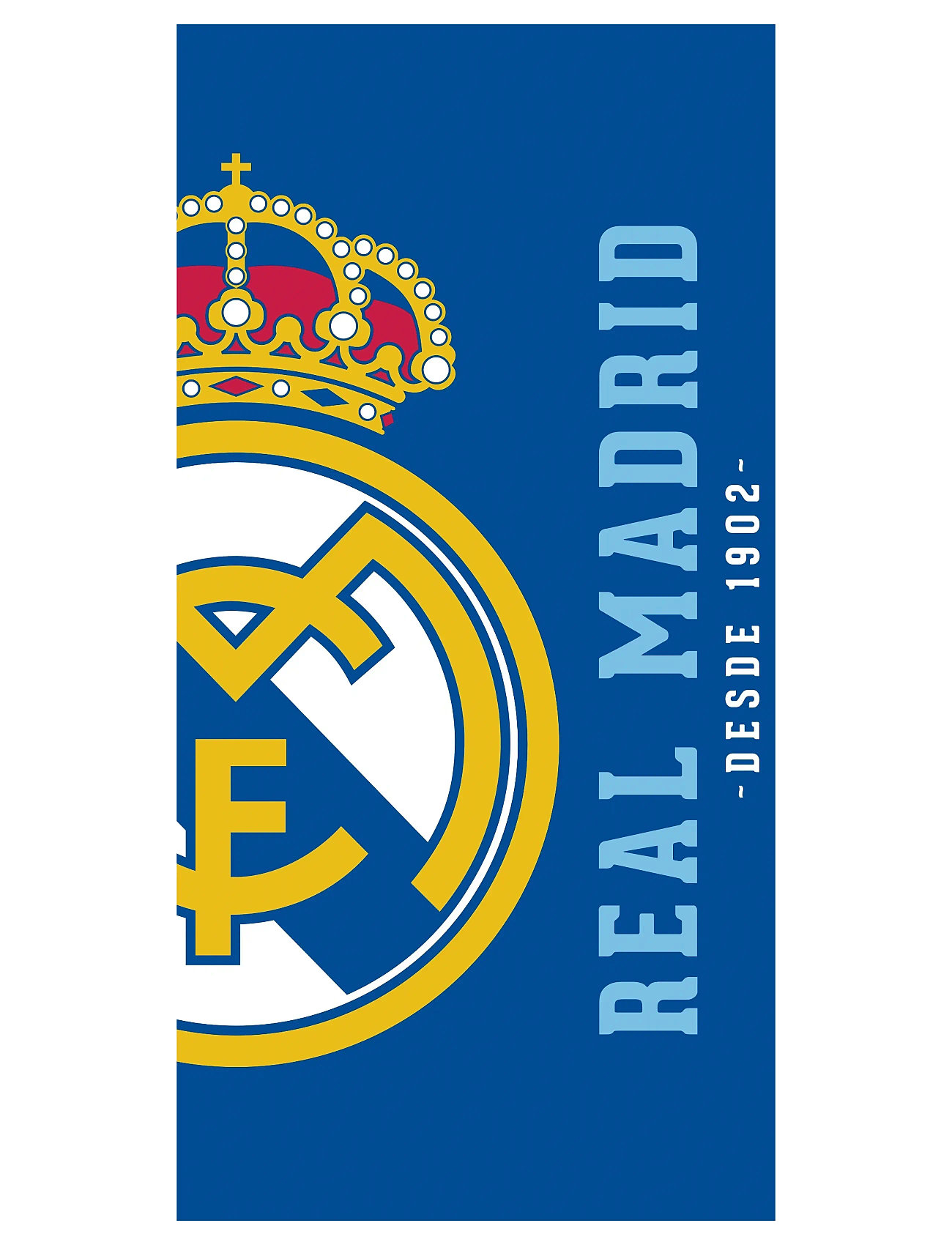 Fodbold Towel Real Madrid 13377 - 70X140cm, 70X140 cm, Blue, Bath Time > Towels, Børn