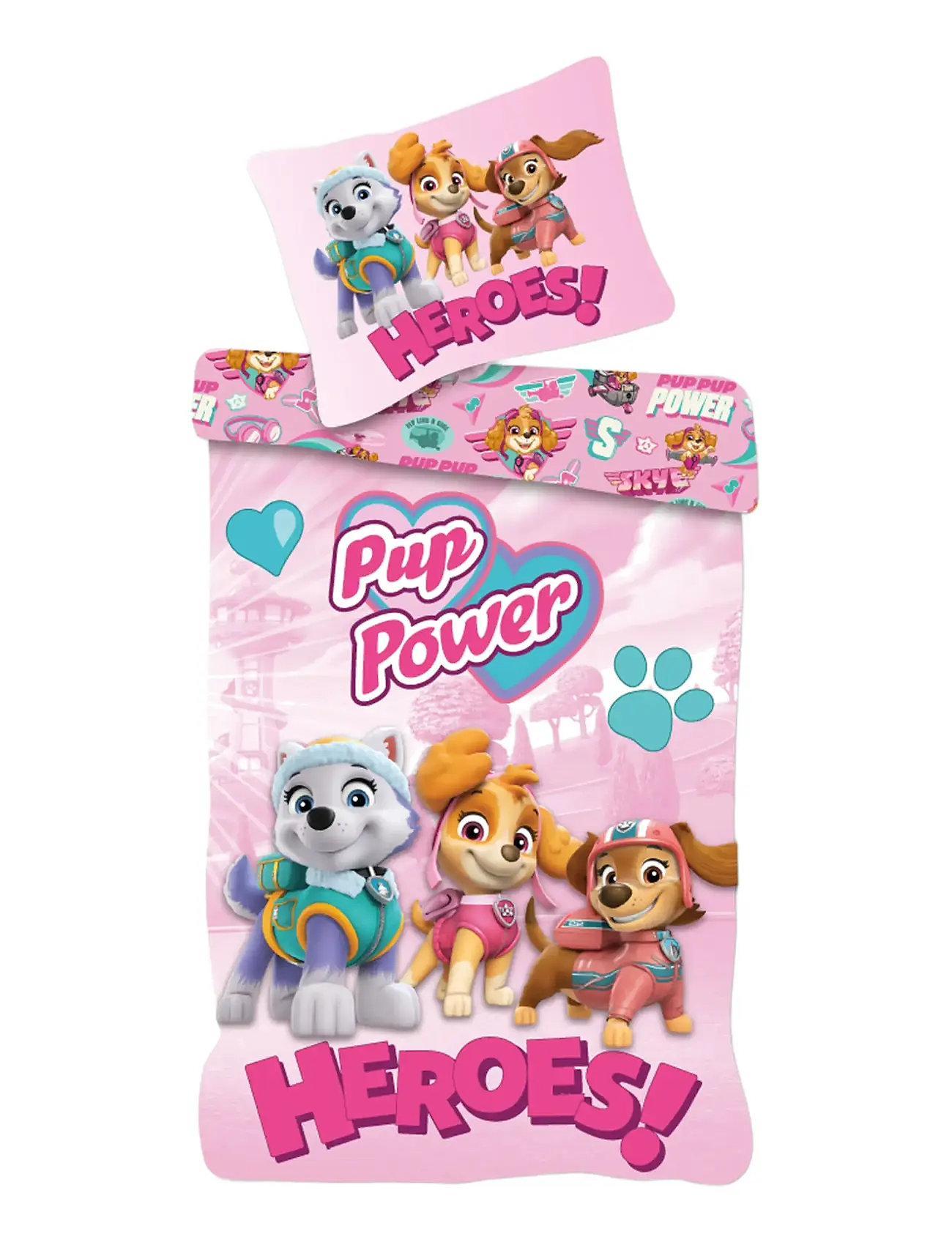 Paw Patrol Bed Linen Paw Patrol Pp 1134 - 100X135, 40X60 cm, 100X135.40X60, Pink, Søvntid > Sengesæt, Børn