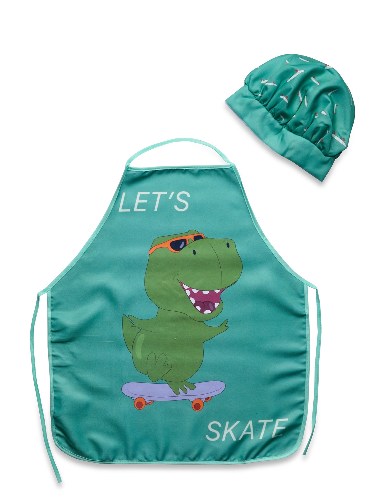 Kids Apron + Hat - Nb 2016 Dino Skate Home Meal Time Baking & Cooking Aprons Green BrandMac