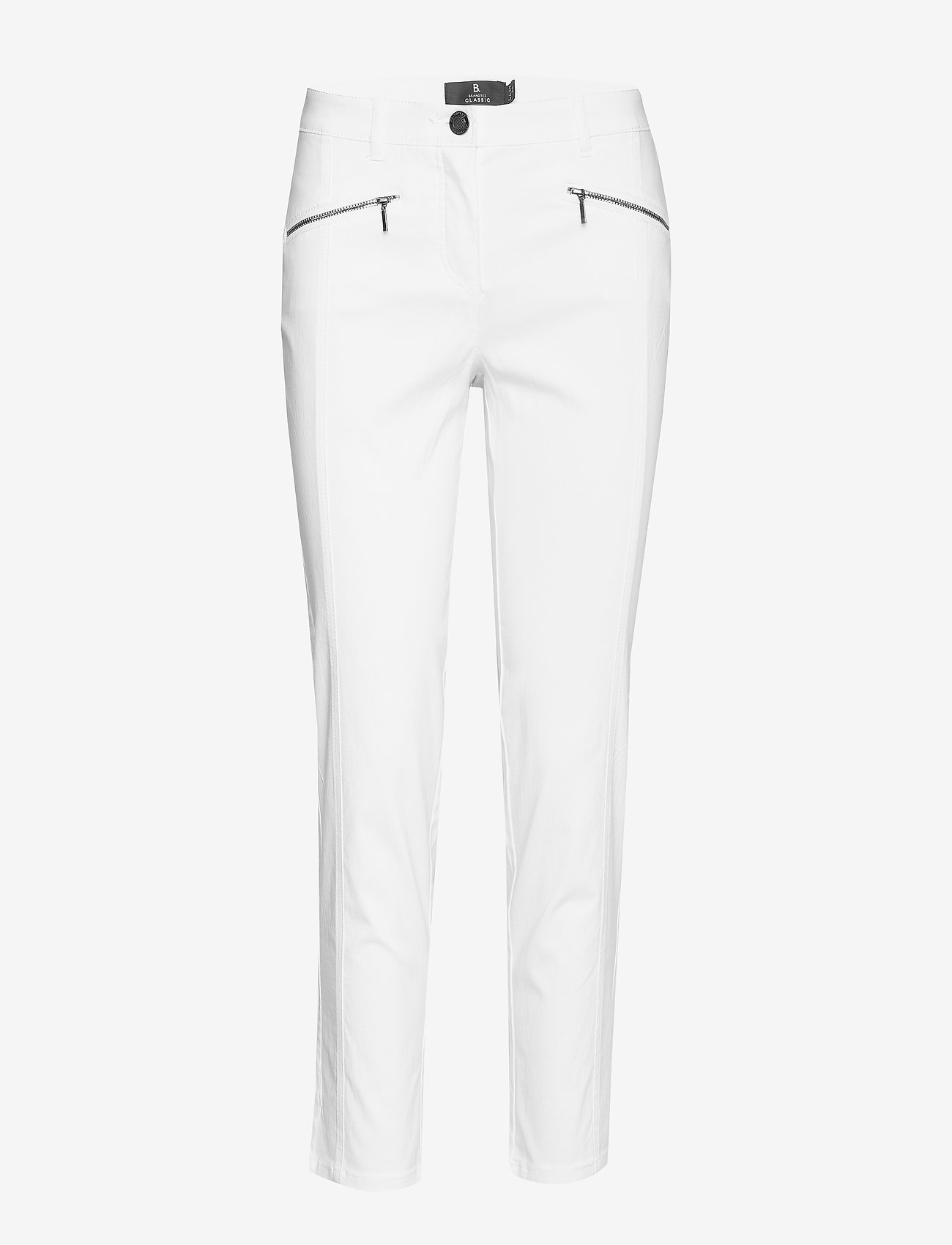 white slim fit trousers