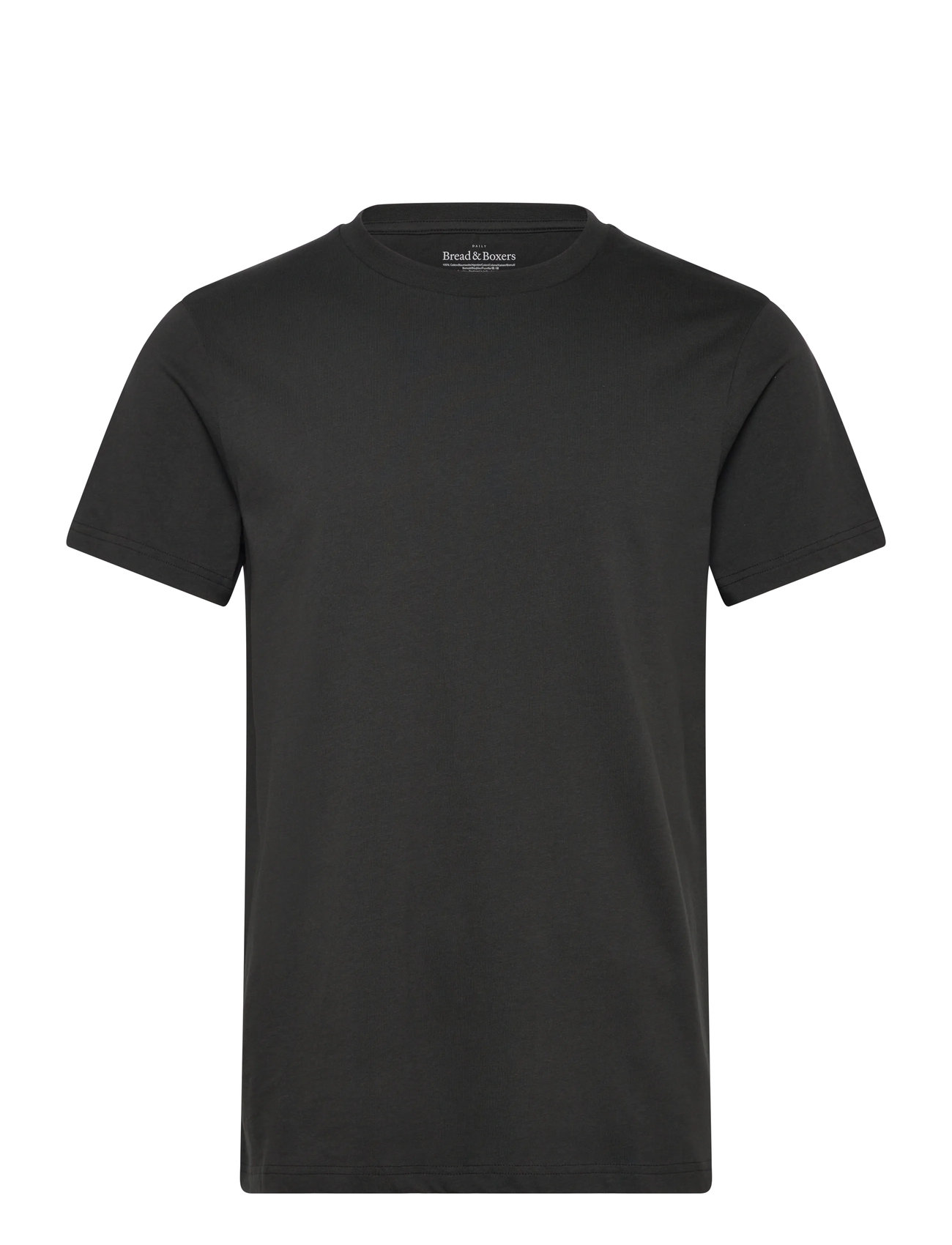 Bread & Boxers Crew-Neck Cotton, M, Black, T-Shirts > Kortærmede, Herre